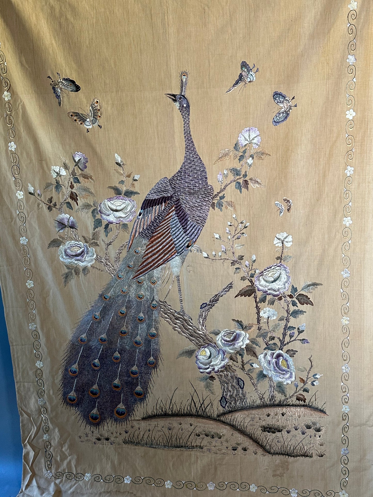 Muslin Wall Hanging With Peacock