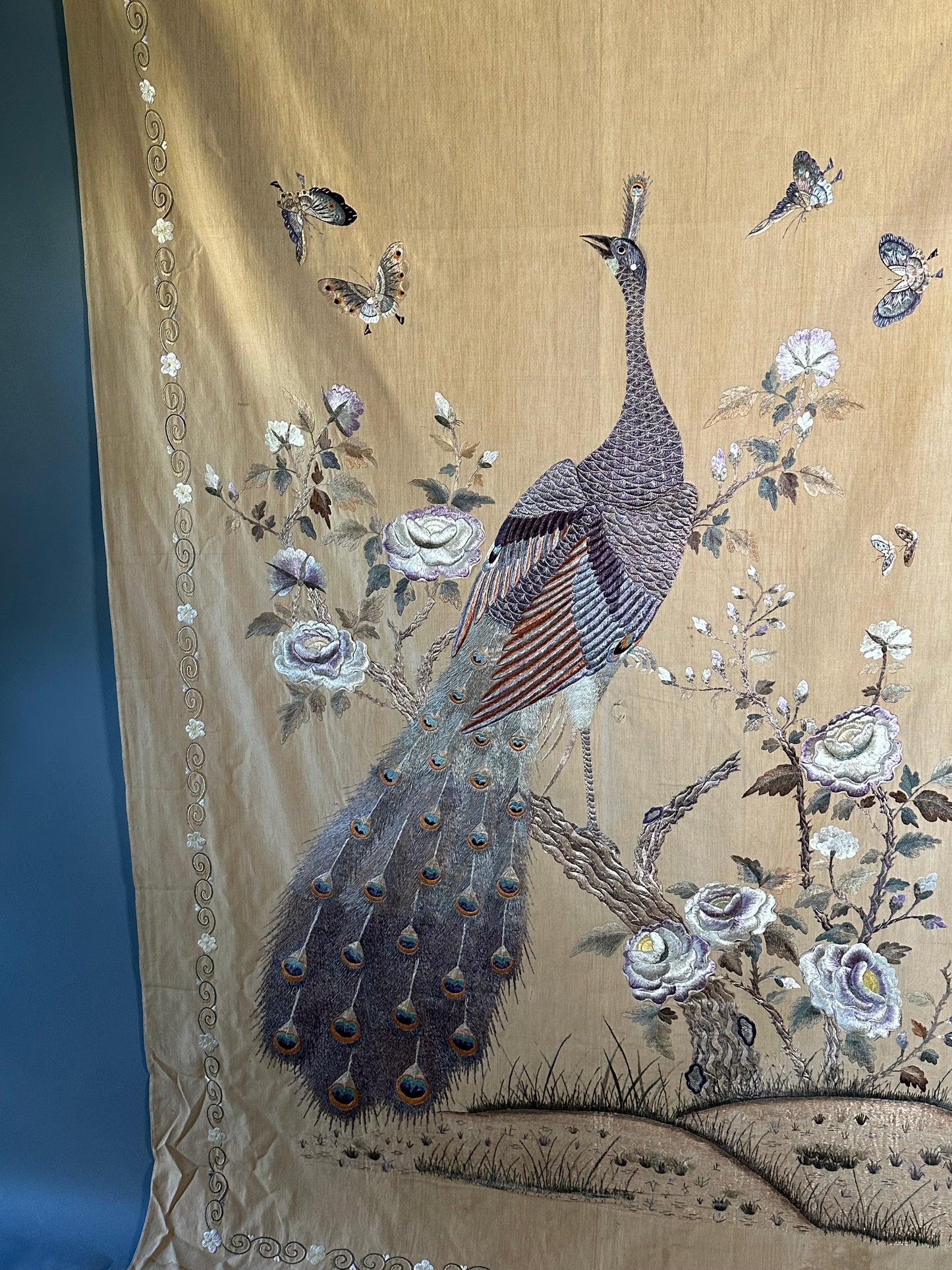 Muslin Wall Hanging With Peacock