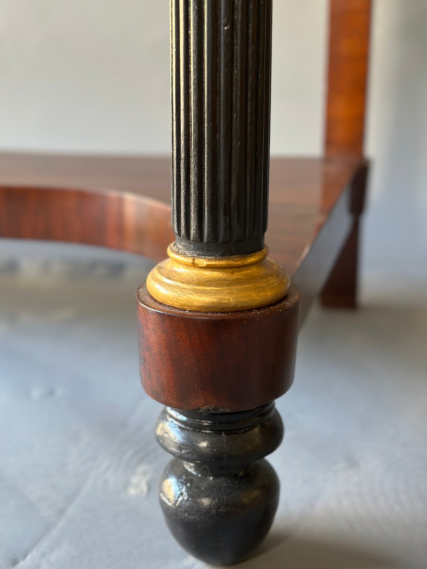 Italian Empire Mahogany Console With Marble Top c1860
