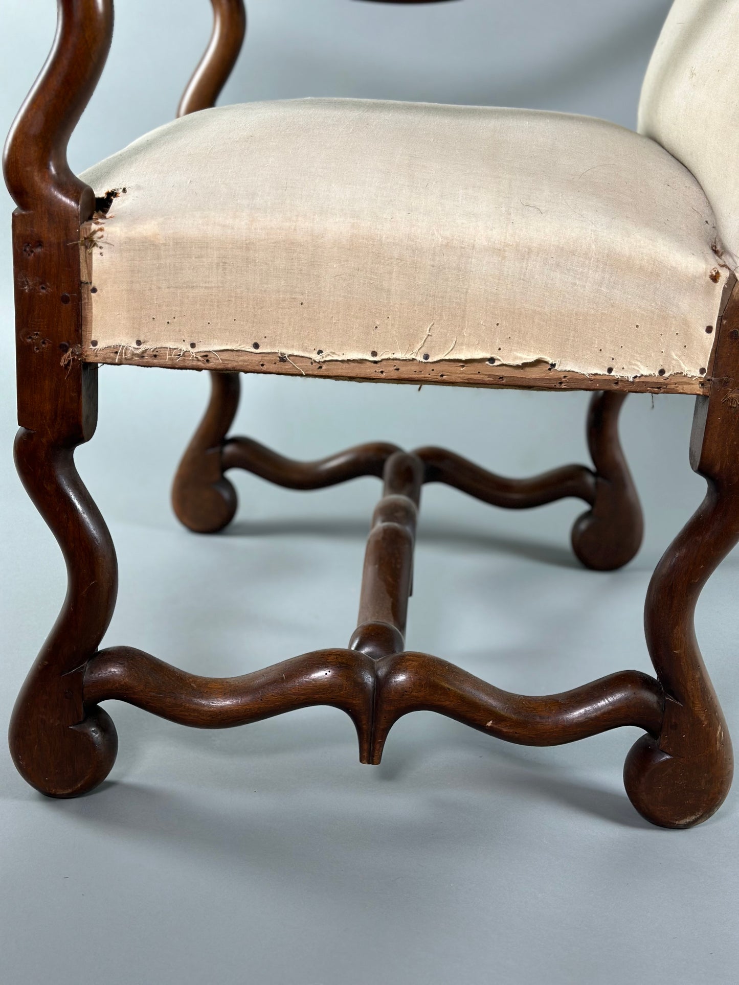 French Walnut Os de Mouton Chair c1860