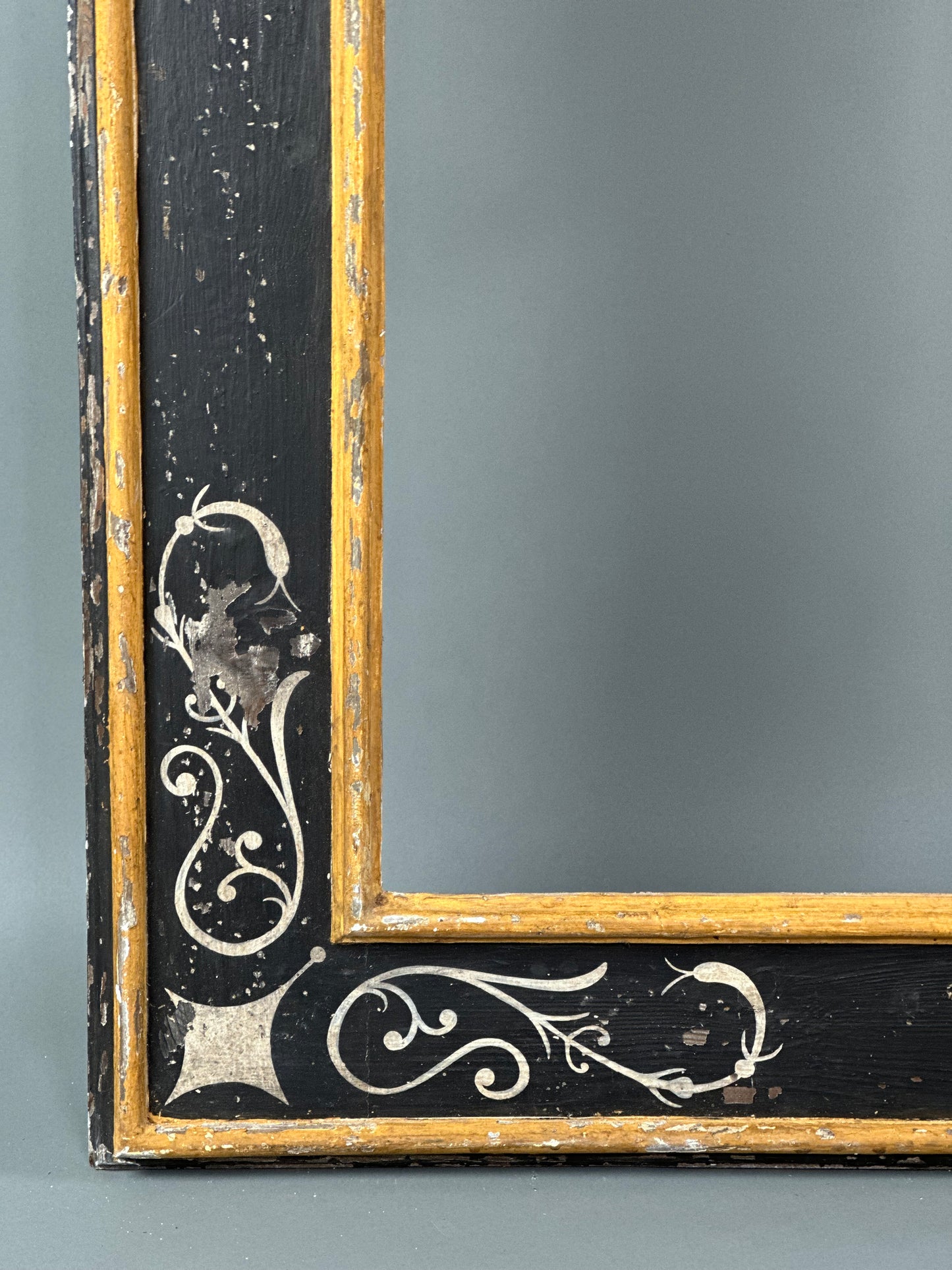 Italian Black and Ochre Painted Frame c1920 - EACH