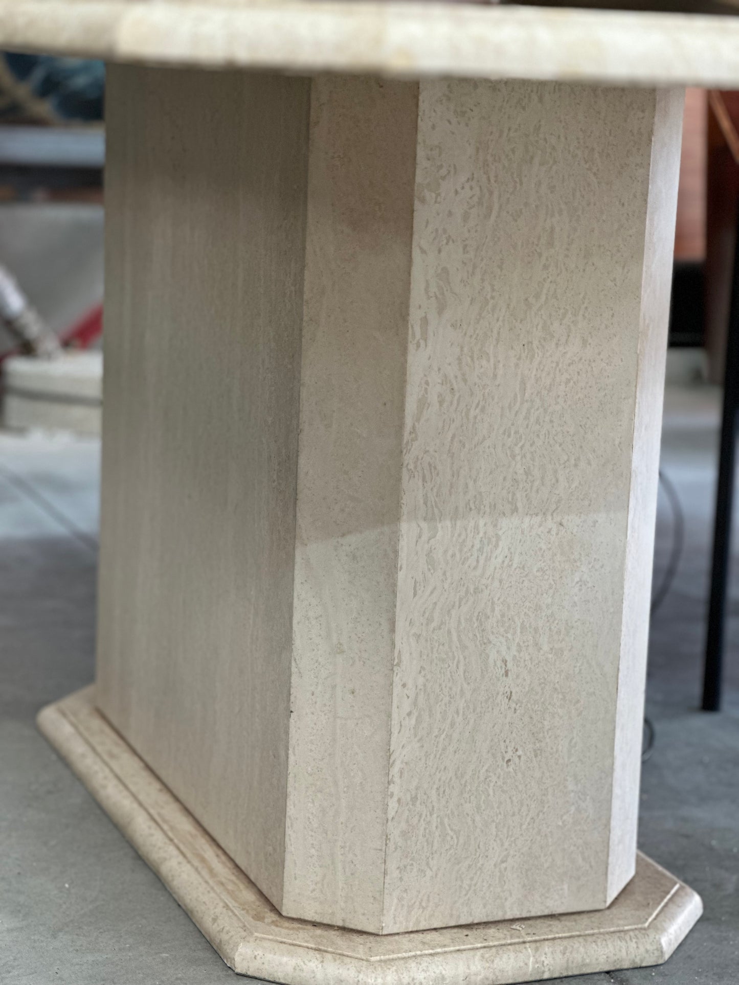 Travertine Dining Table - Italian Midcentury