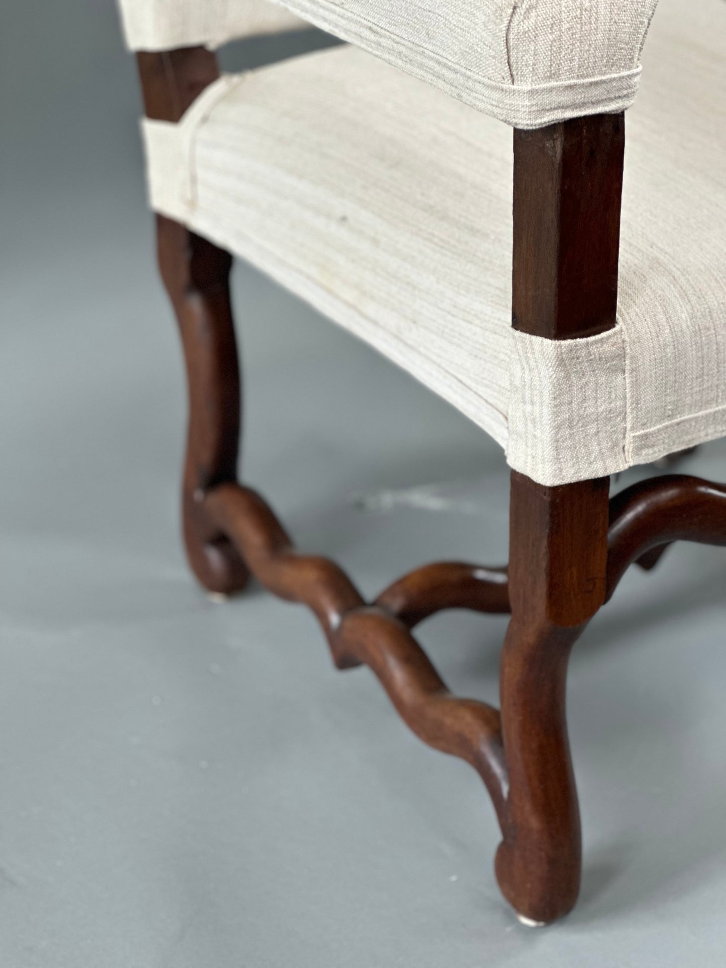 French Walnut Fauteuil Chair c1840