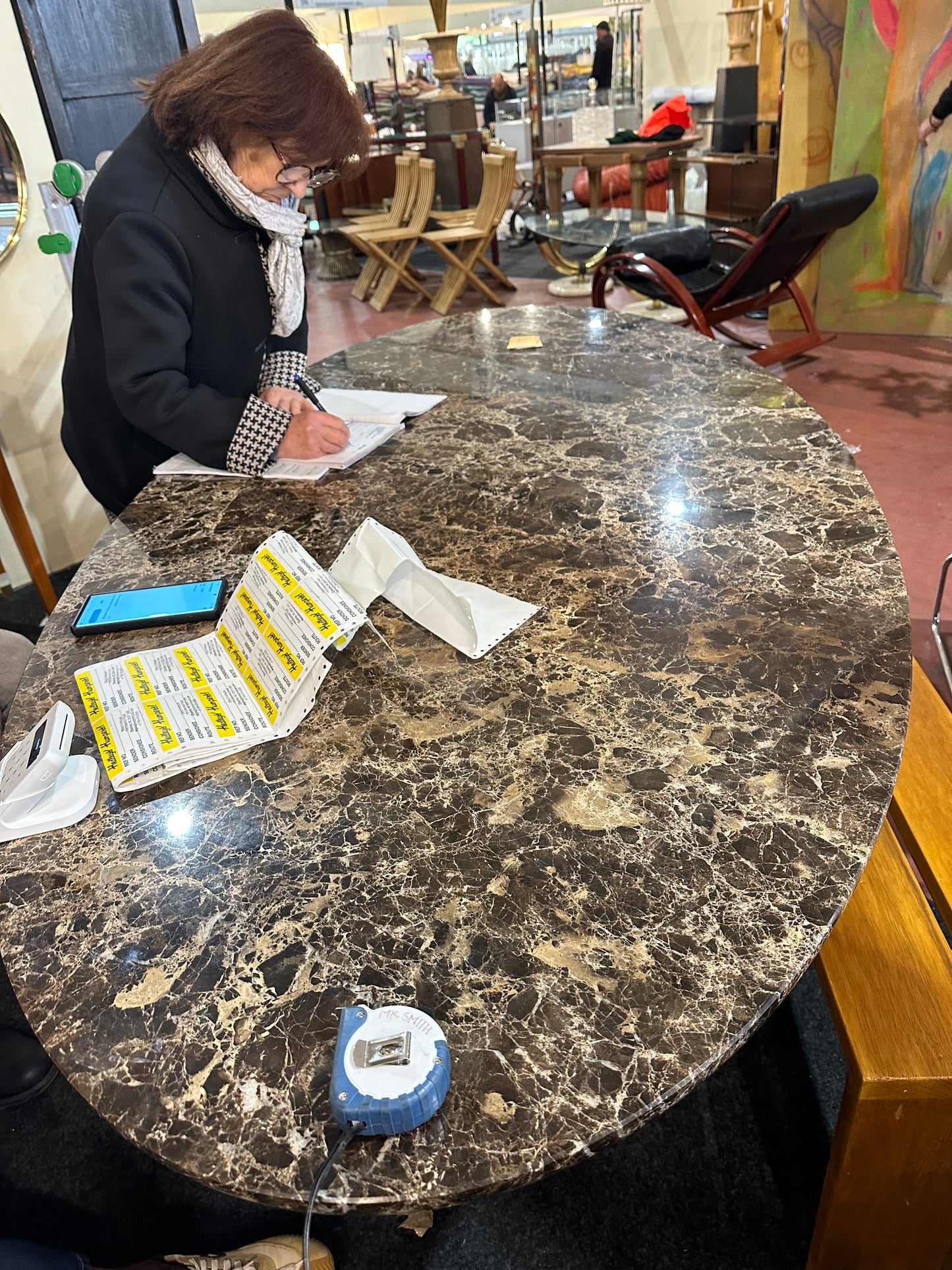 Italian Marble Oval Dining Table - Midcentury