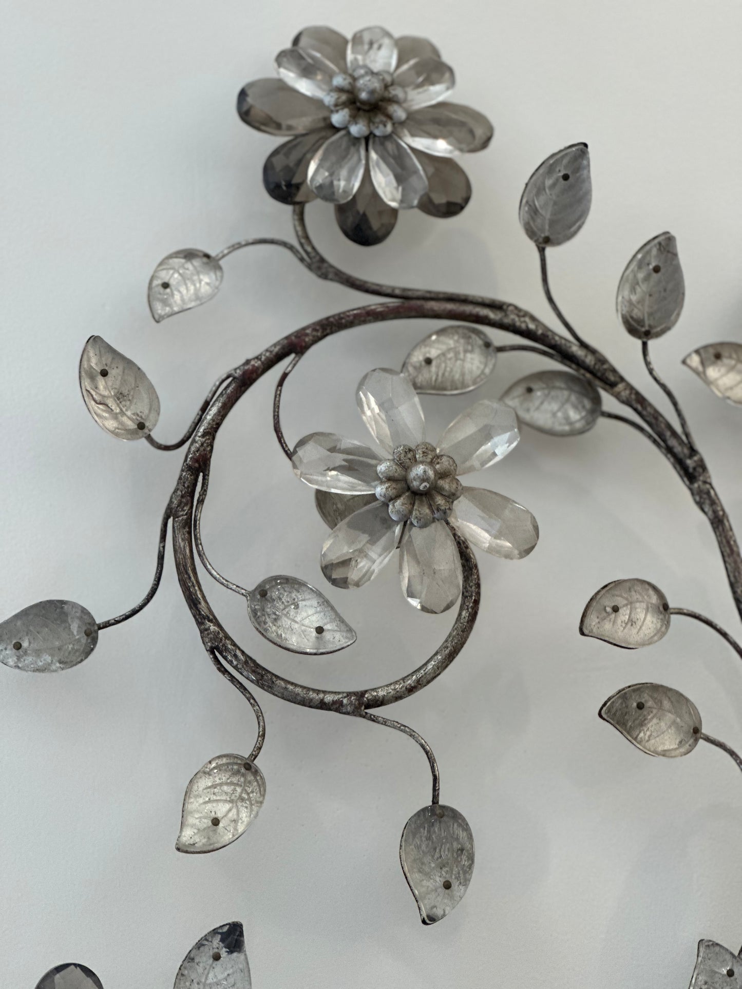 French Bagues Crystal & Brass Sconces c1880