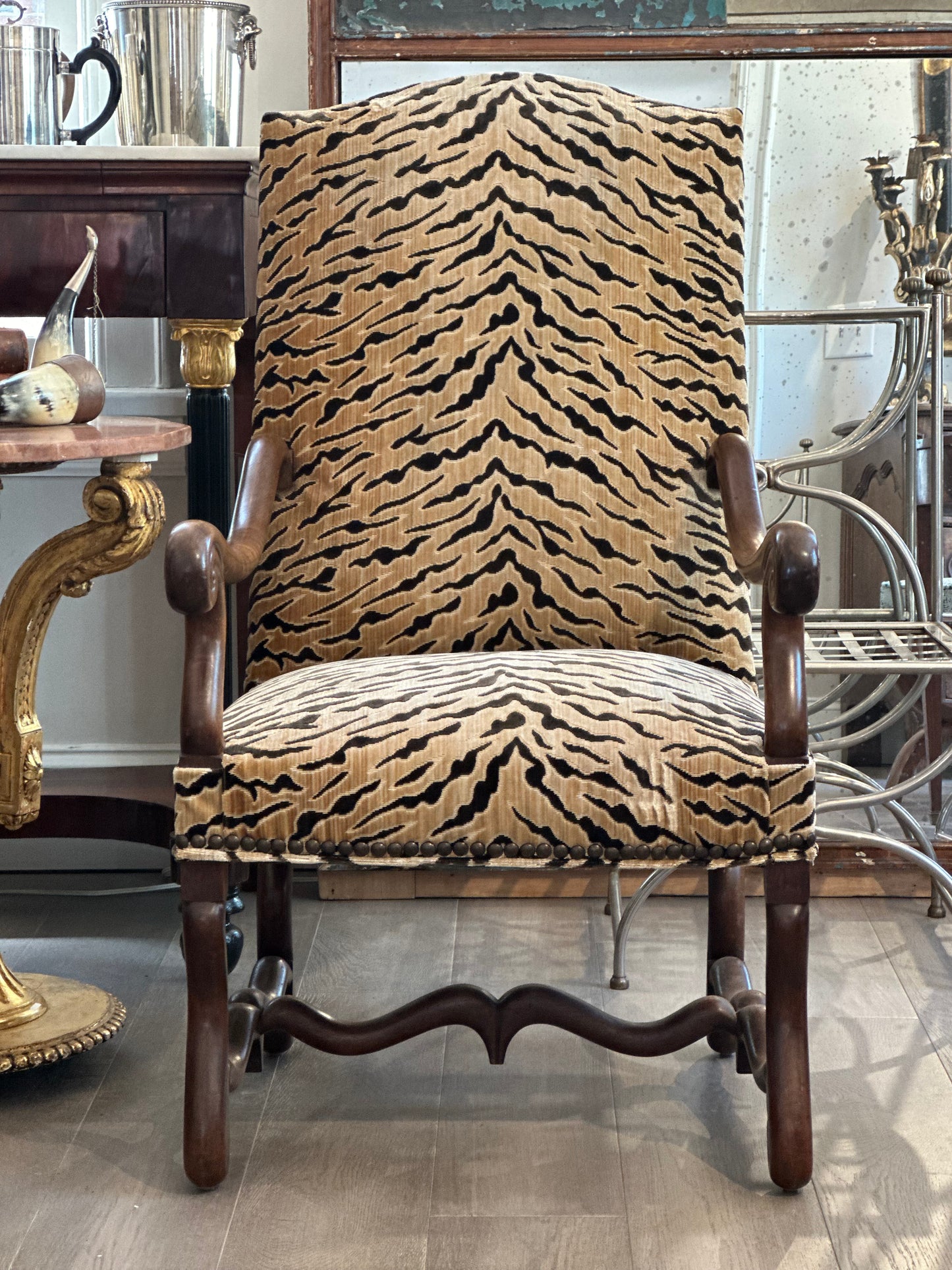 French Walnut Os de Mouton Chair c1860