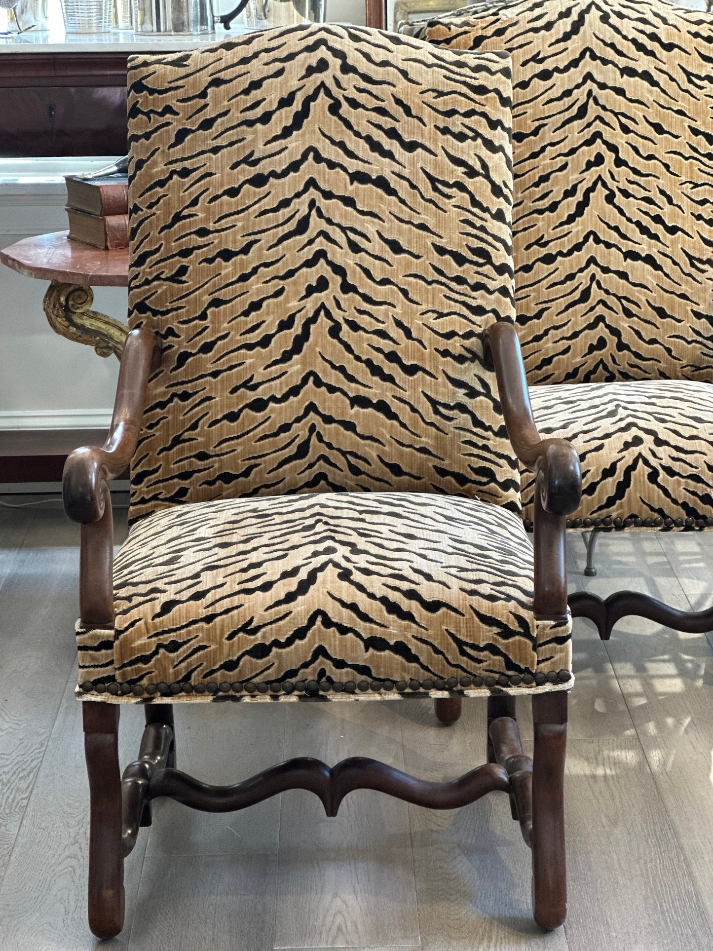 French Walnut Os de Mouton Chair c1860