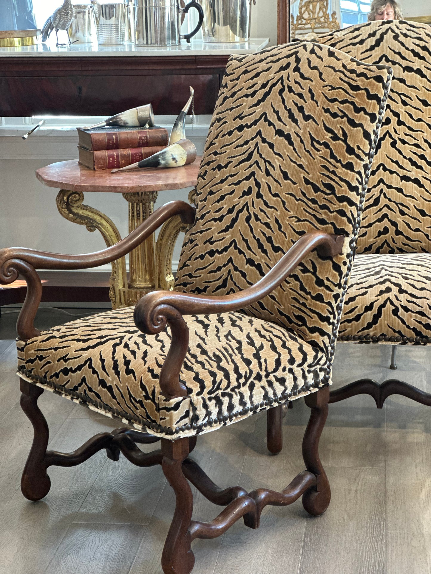 French Walnut Os de Mouton Chair c1860