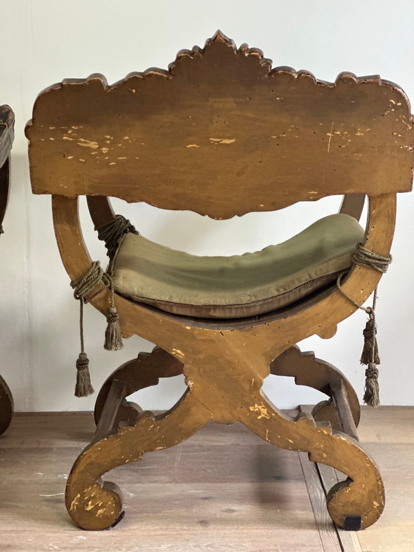 Pair of French Gilt Wood Side Chairs c1800
