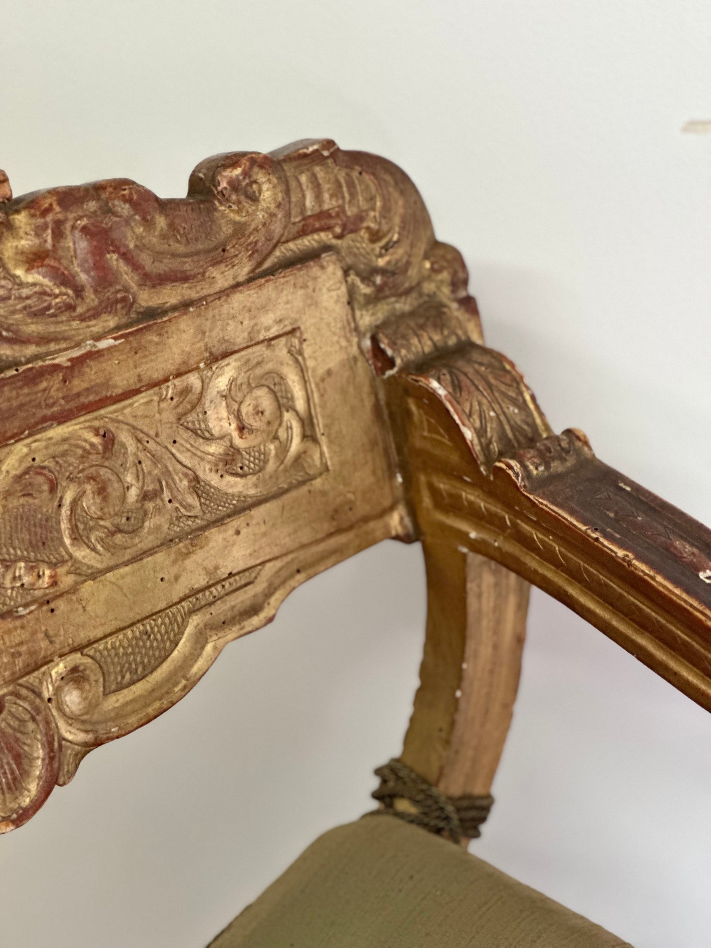 Pair of French Gilt Wood Side Chairs c1800