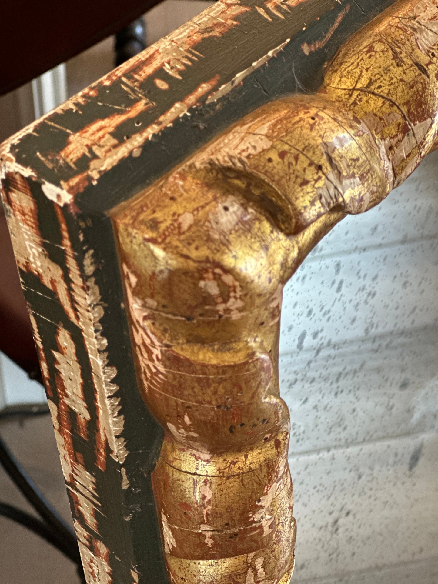 Italian 18th Century Carved Mirror - Green and Gilt