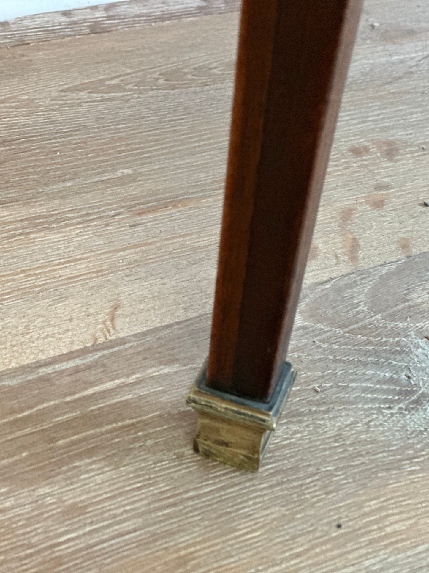 French Bouillotte Table With White Marble  c1880s