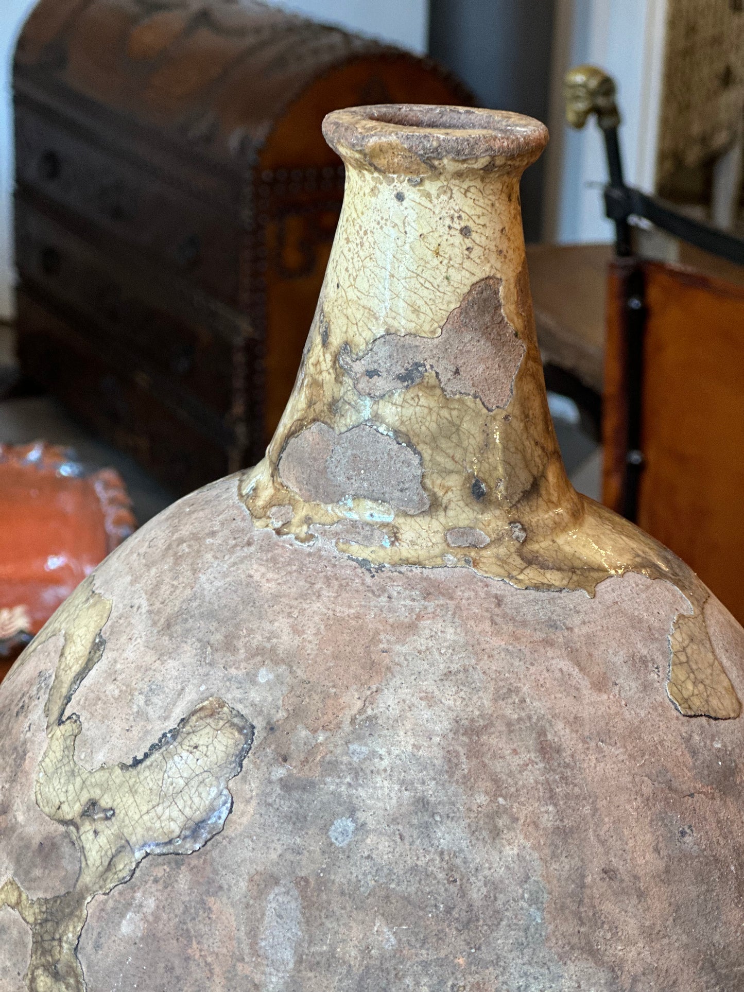 Italian  Jar With Spout  19th Century