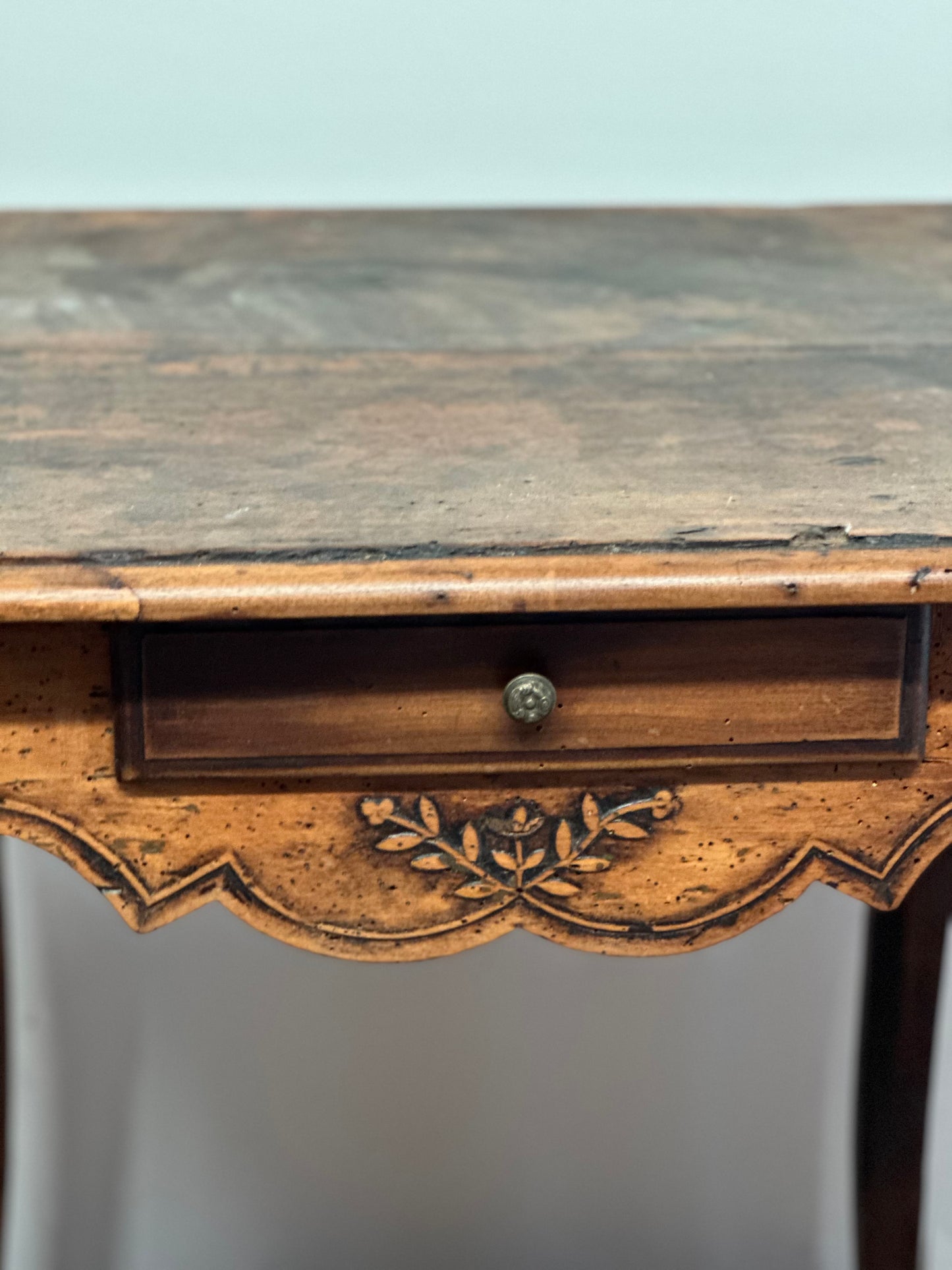 French Provincial Walnut Side Table c1860