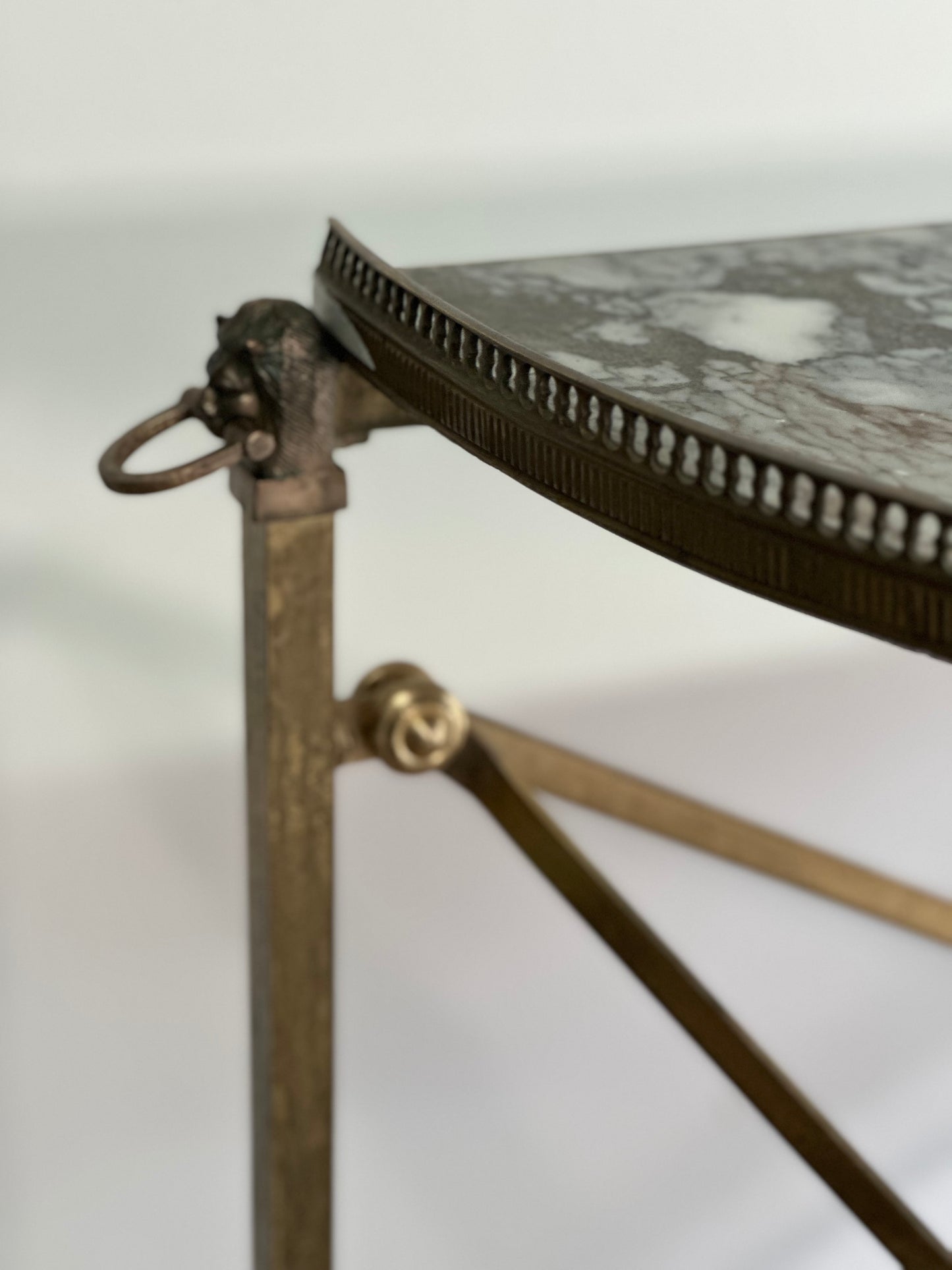 Italian Bronze And Marble Demilunes 1920s
