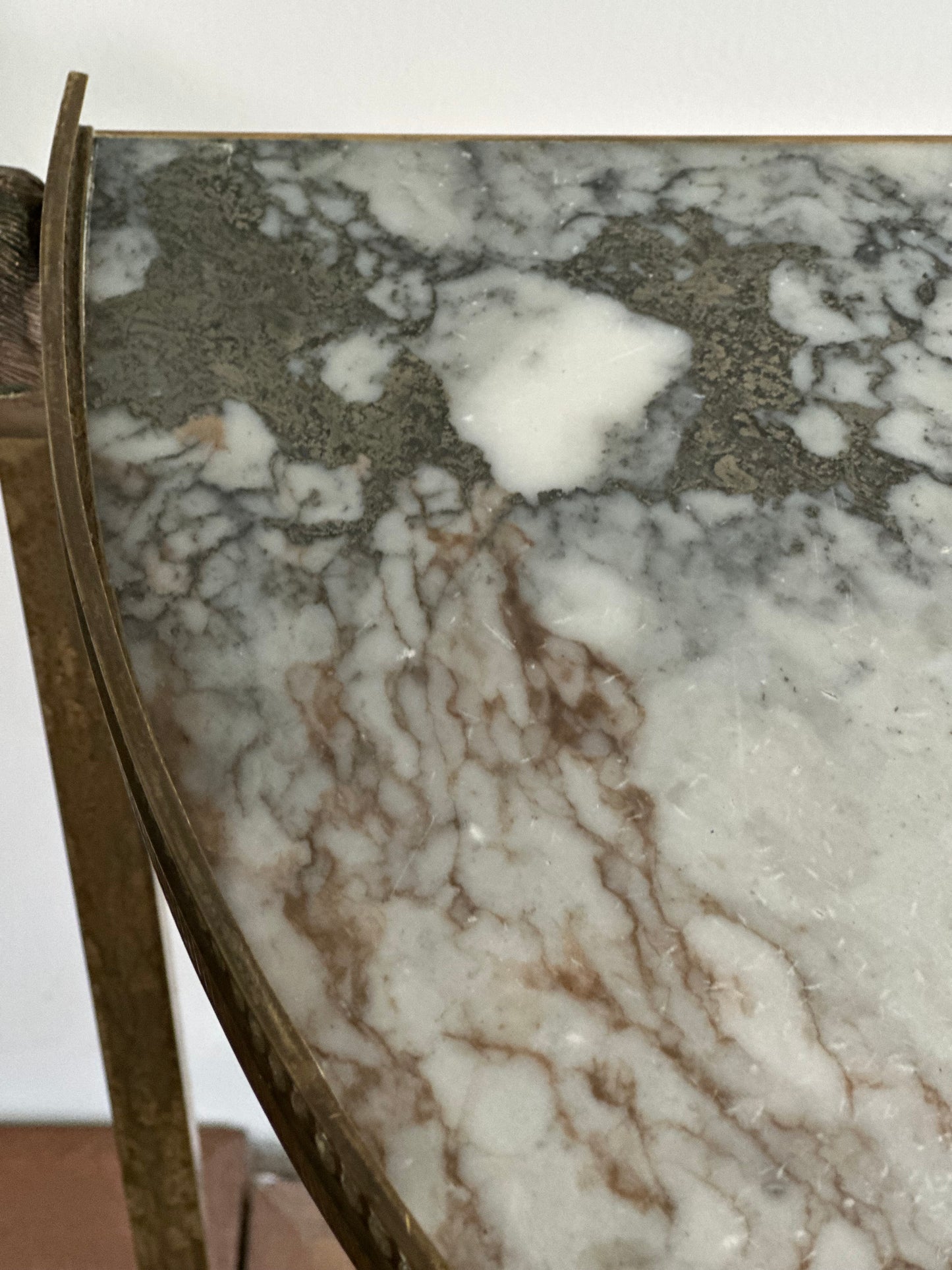 Italian Bronze And Marble Demilunes 1920s