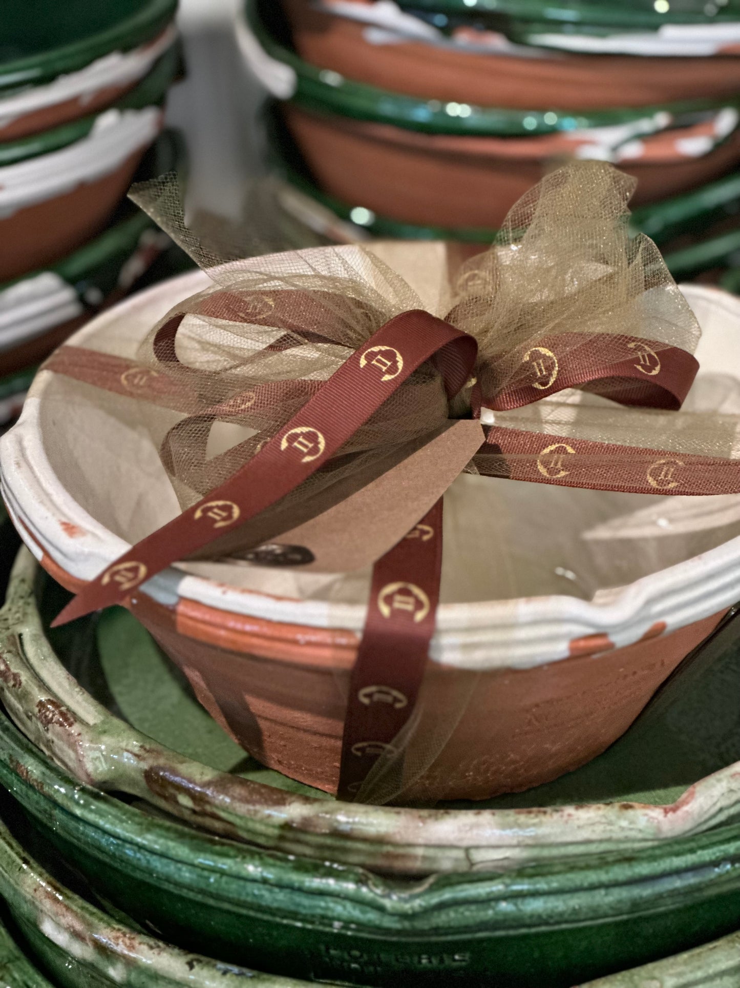 French Pottery  Cream - Cassole Bowl Large