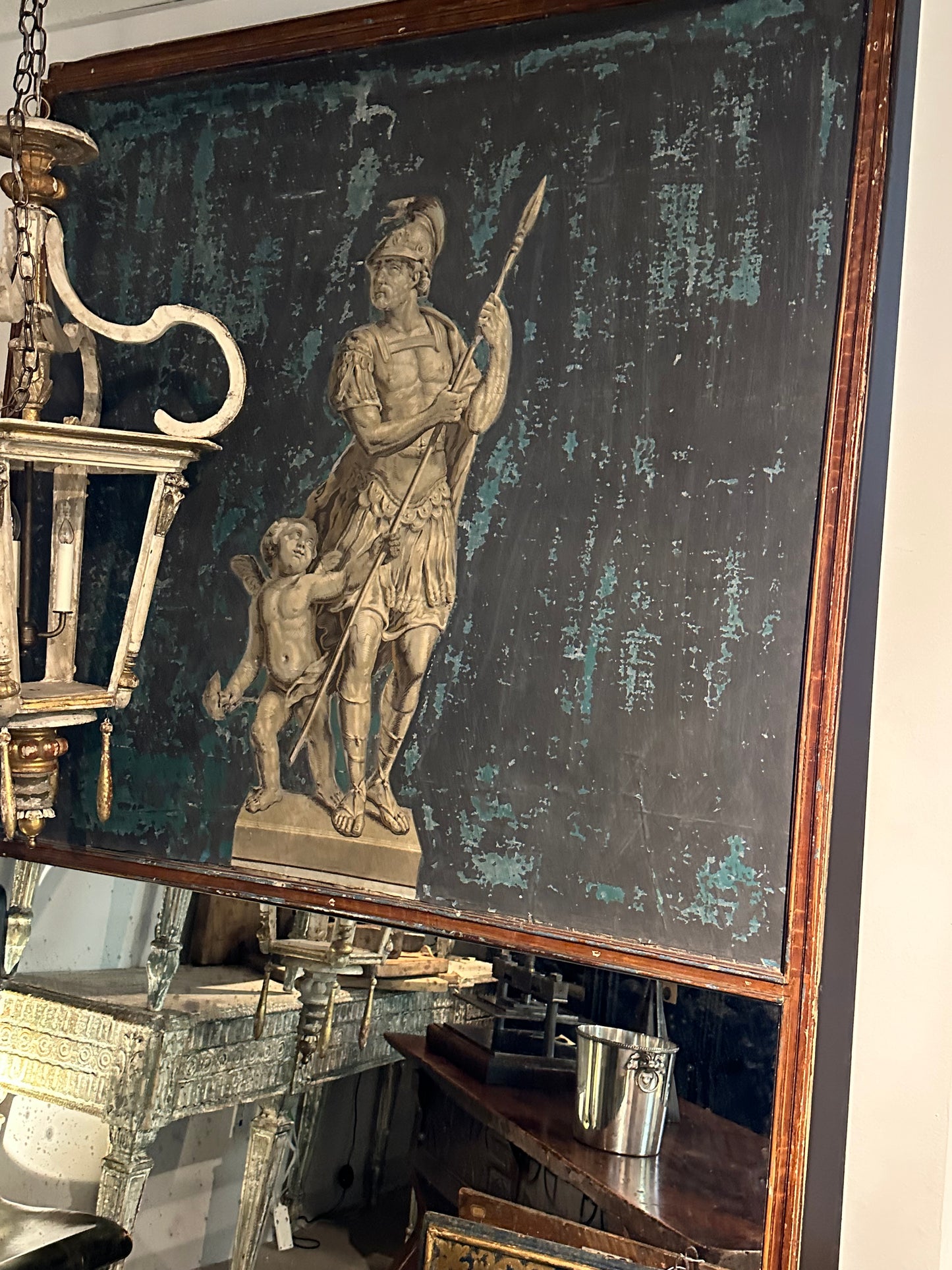 French Trumeau Wall Panel and Mirror c1800