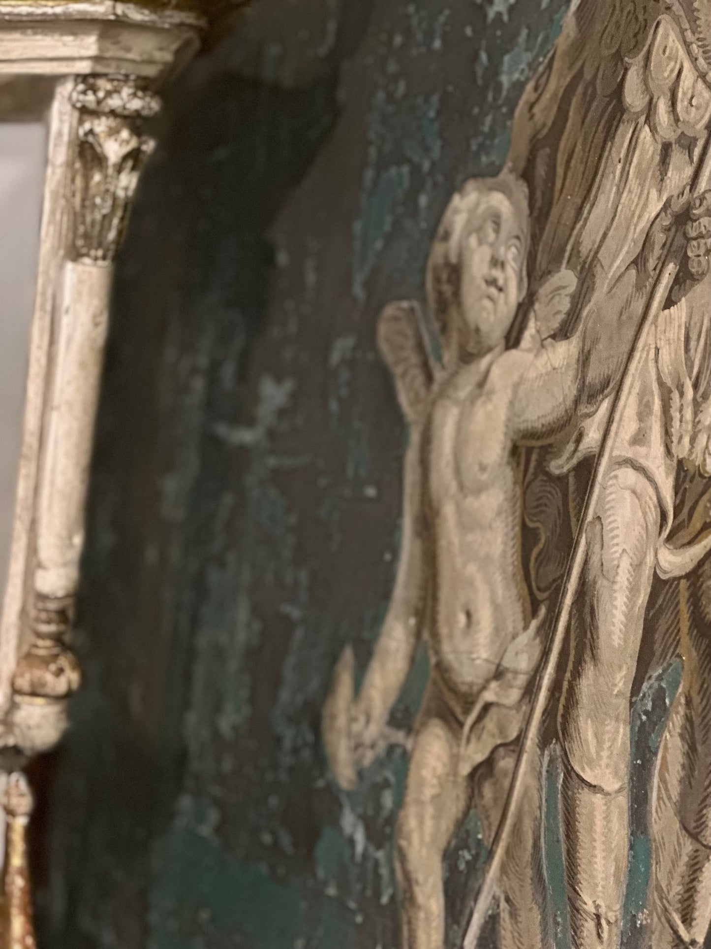 French Trumeau Wall Panel and Mirror c1800