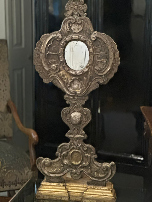 Italian Reliquary Tin Mirror c1800