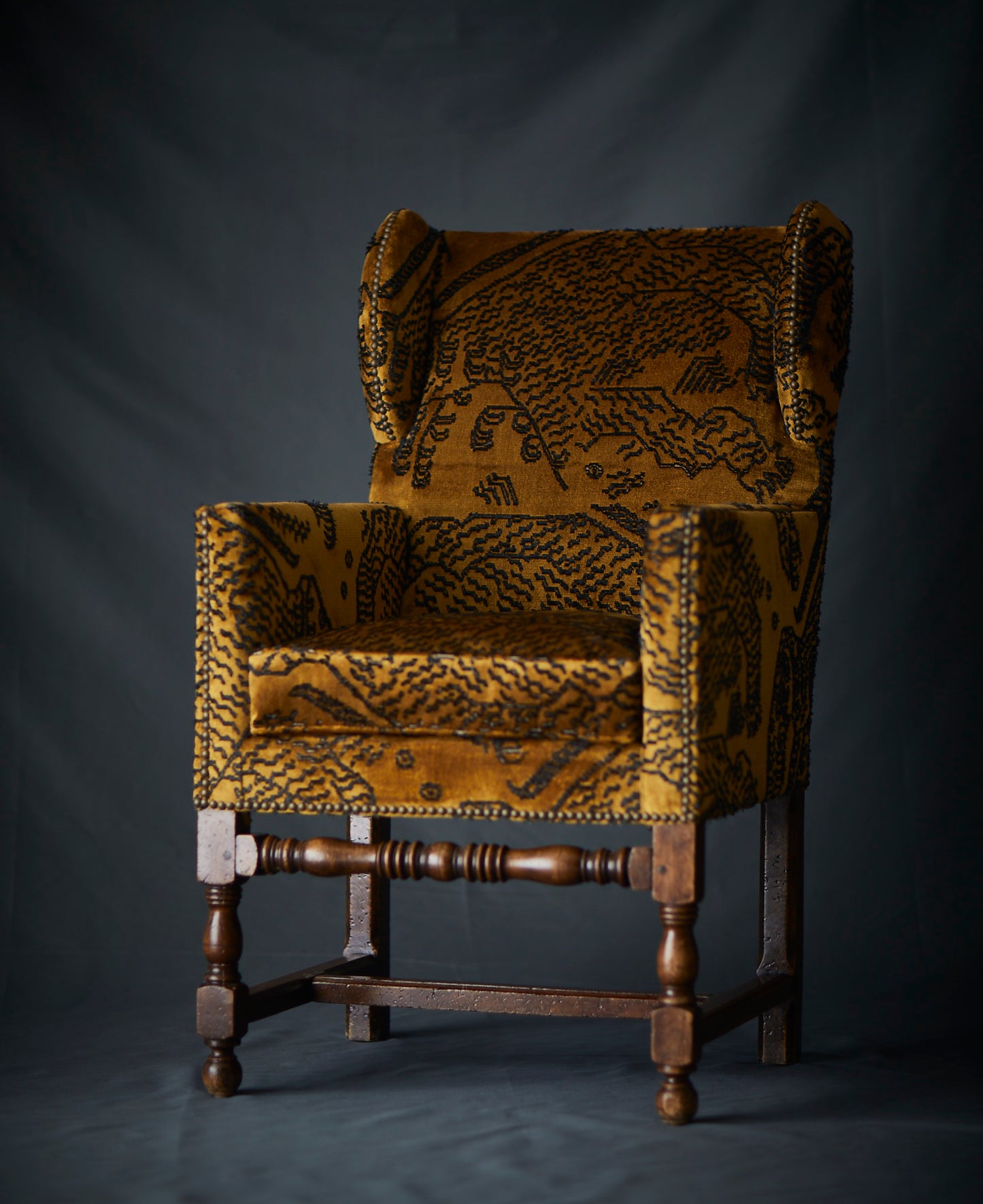 SOLD ** Tiger Print French Armchair