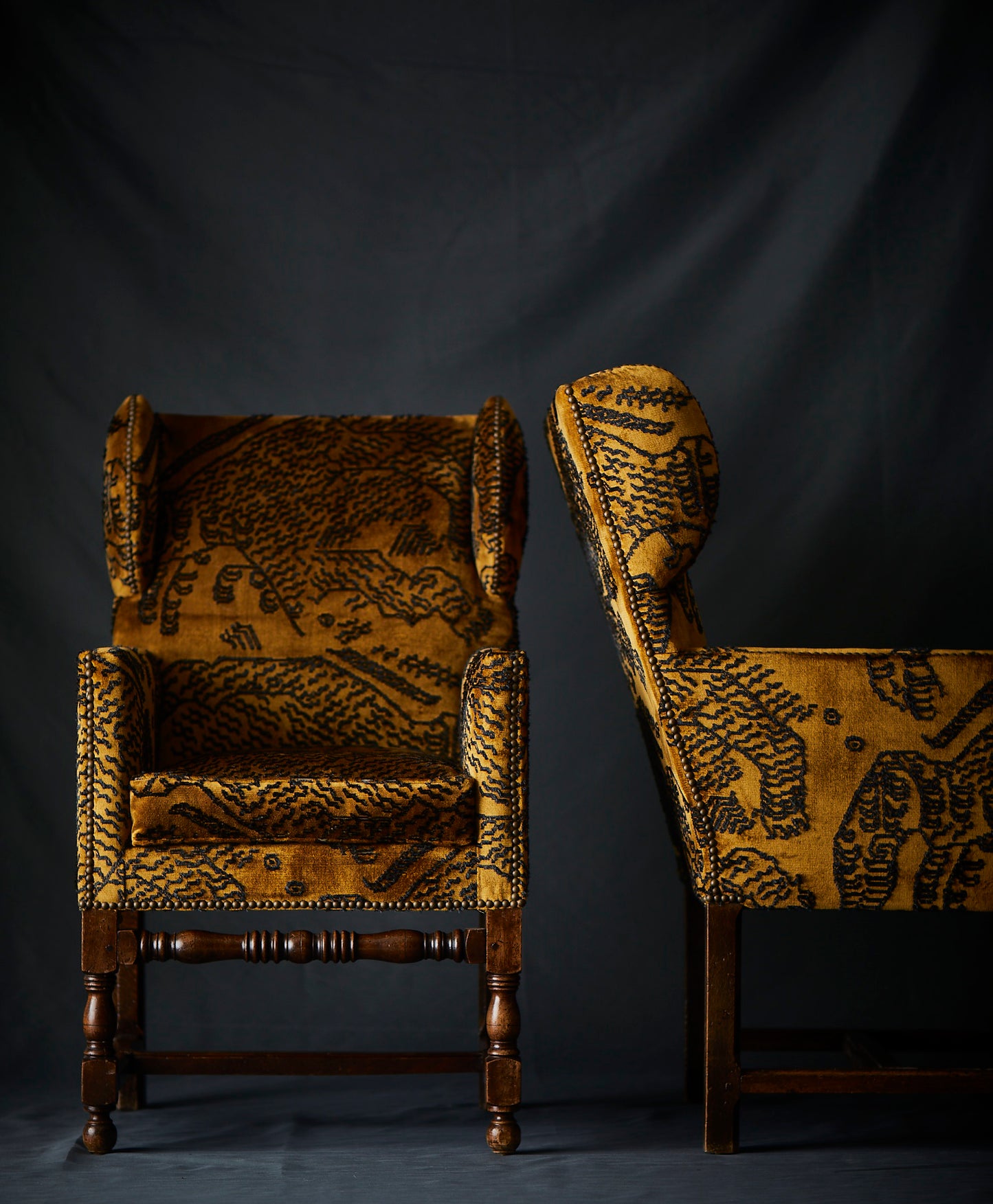 SOLD ** Tiger Print French Armchair