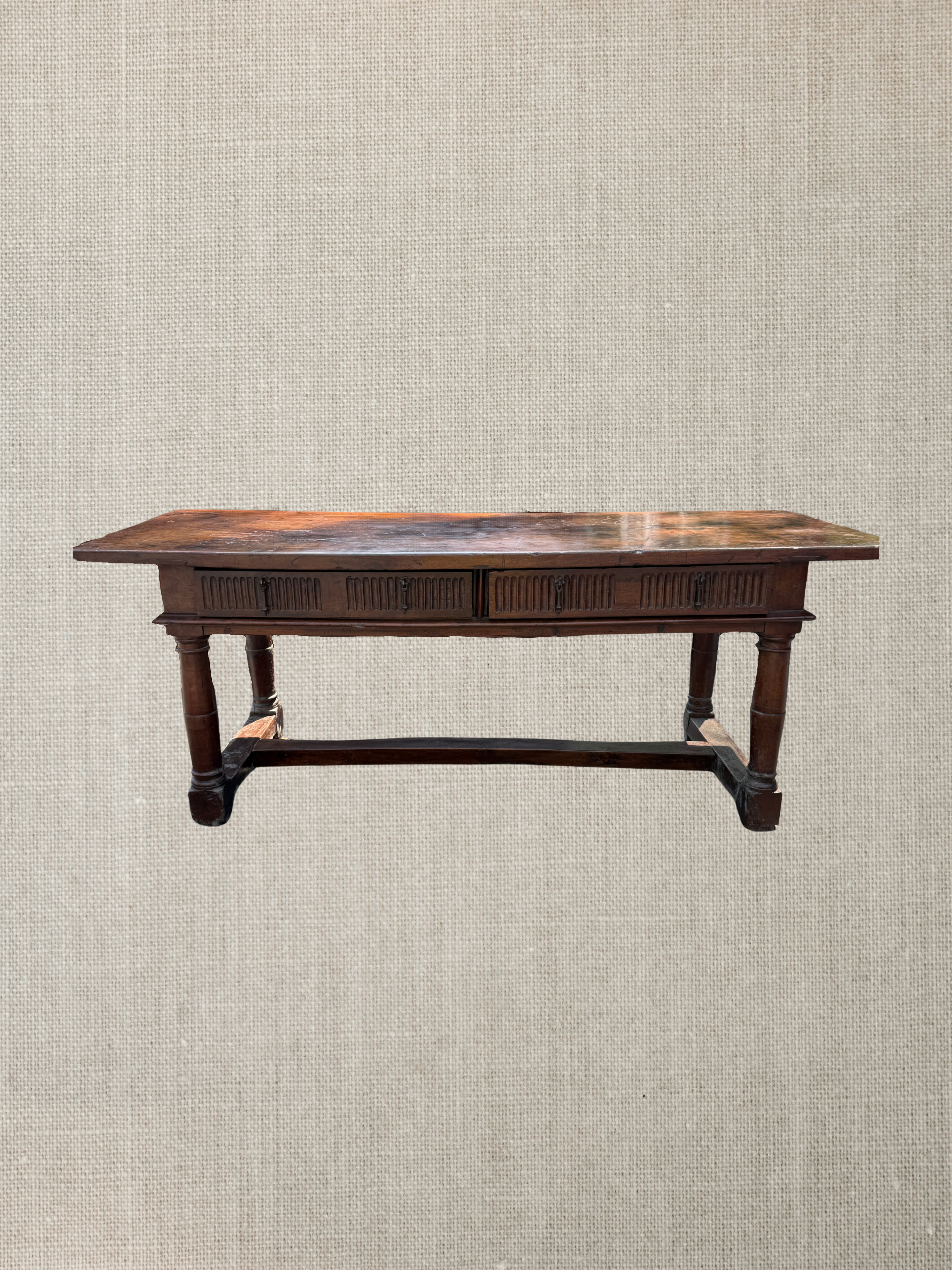 17th Century French Walnut Table With Drawers