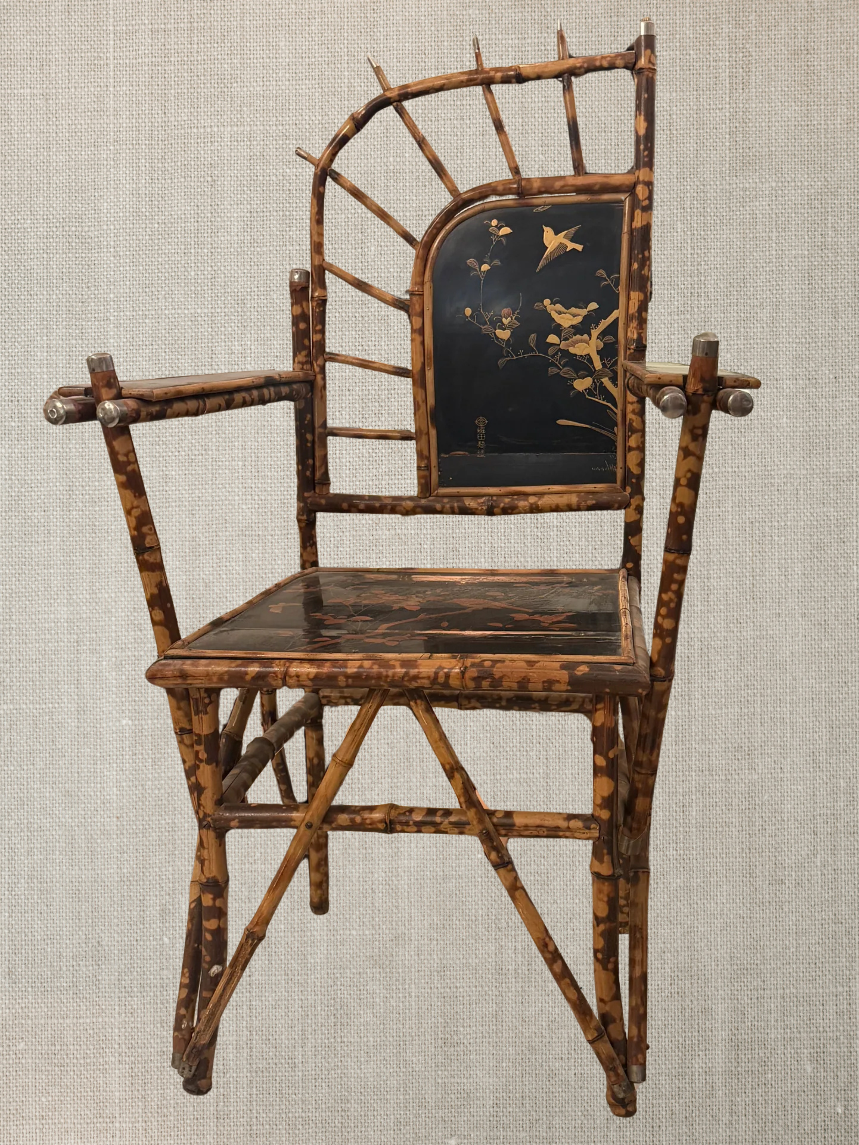Bamboo Chinoiserie Arched Arm Chairs - Perret et Vibert Paris