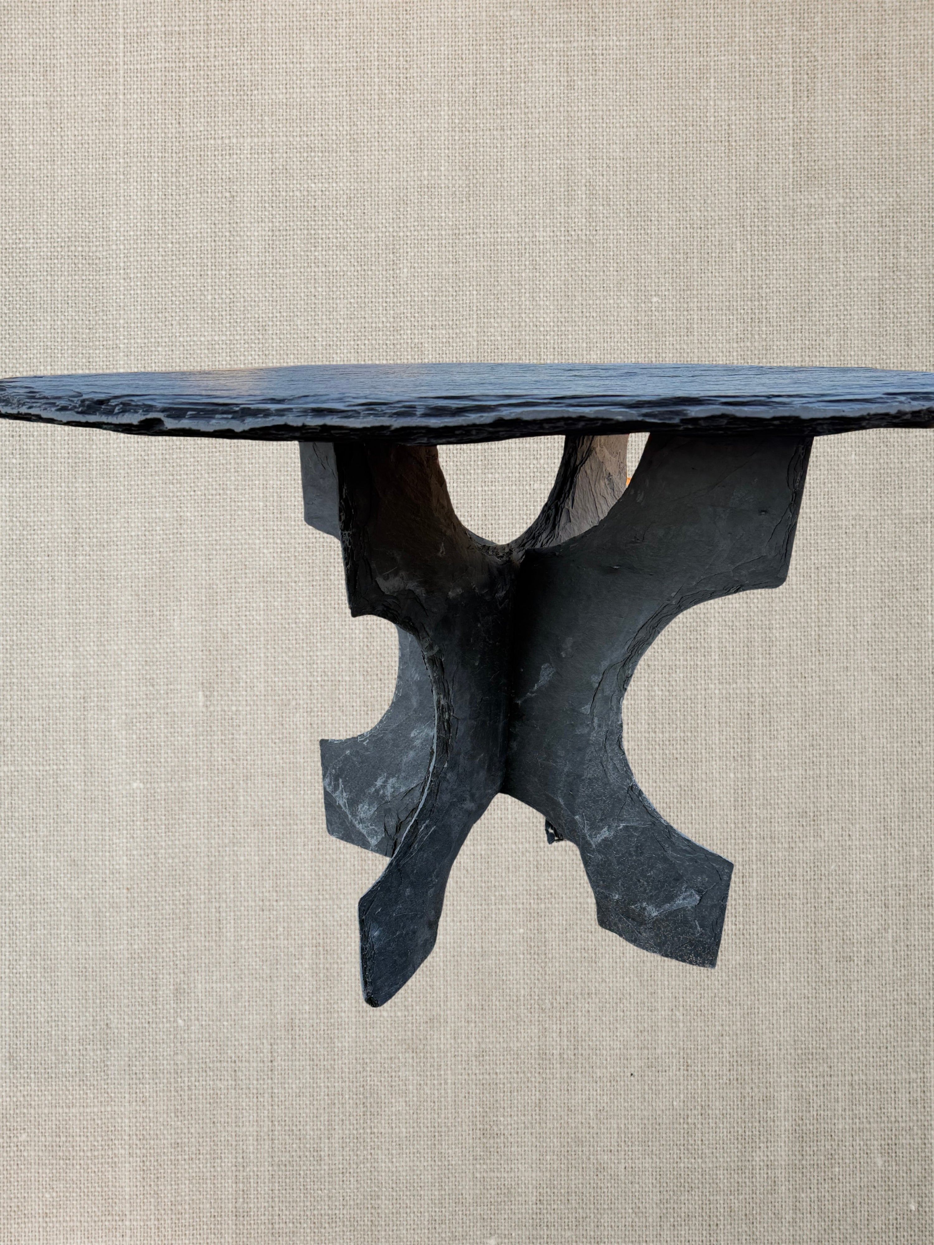 Belgium Bluestone Round Table - Hand Chiseled Edge
