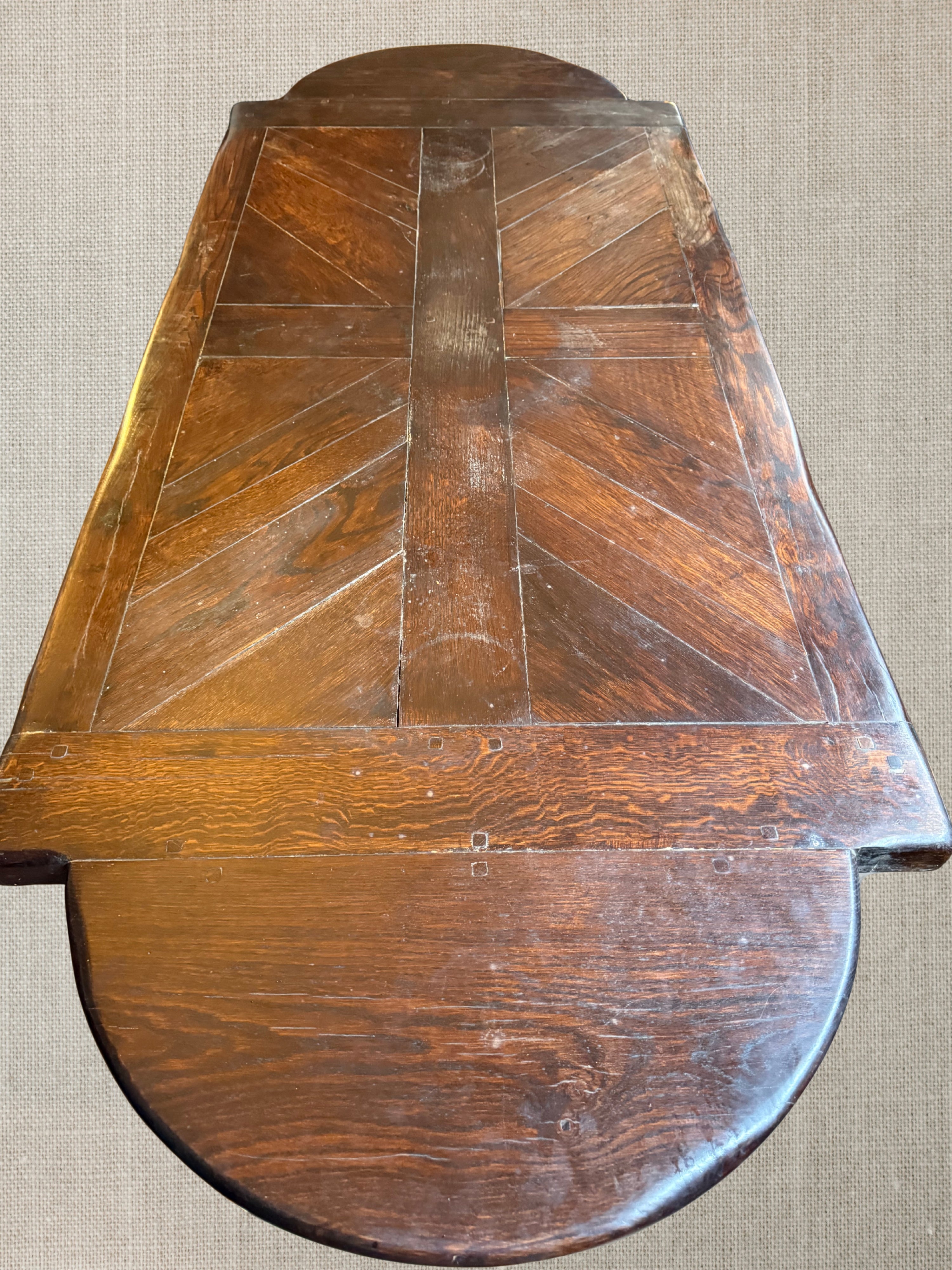 Early 19th Century French Walnut Herringbone Farm Table