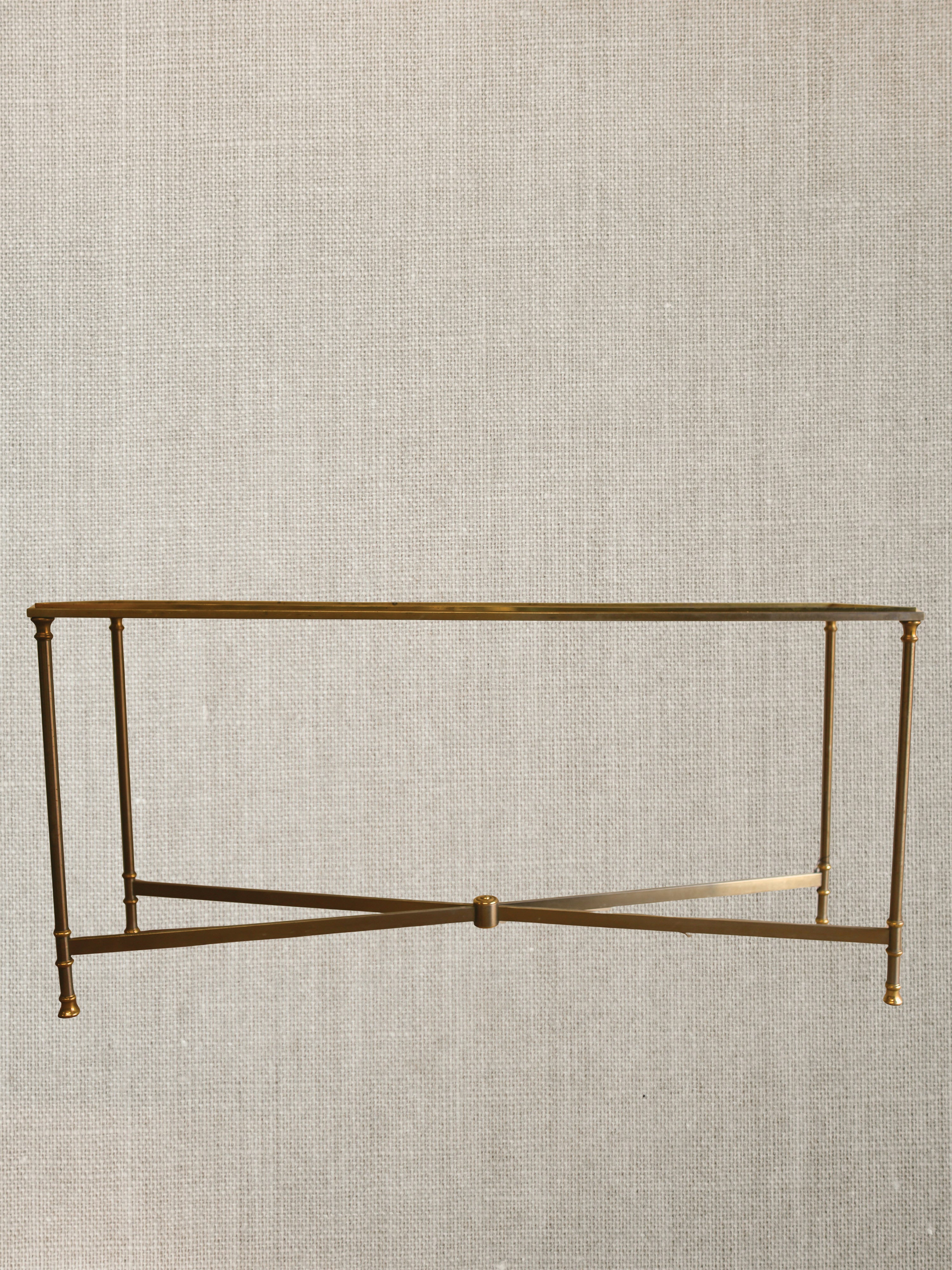 French Brass And Glass Console - Midcentury