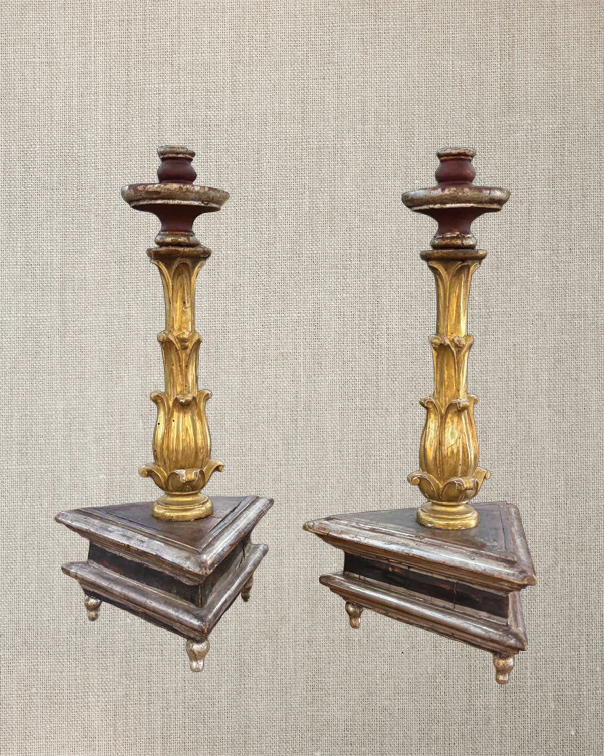 French Gilt Candlesticks - Pair
