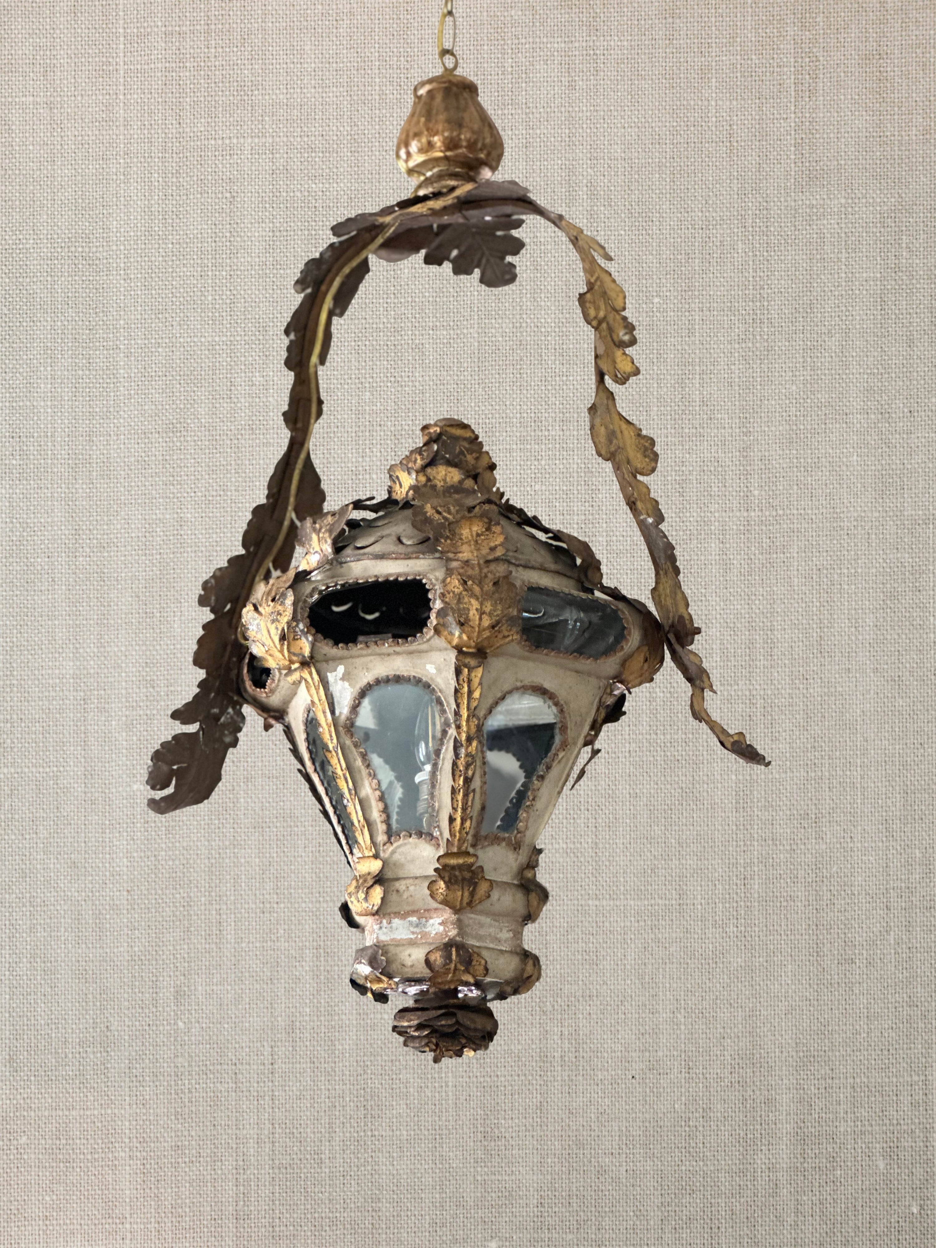 French Gold Gilt Leaf Lantern