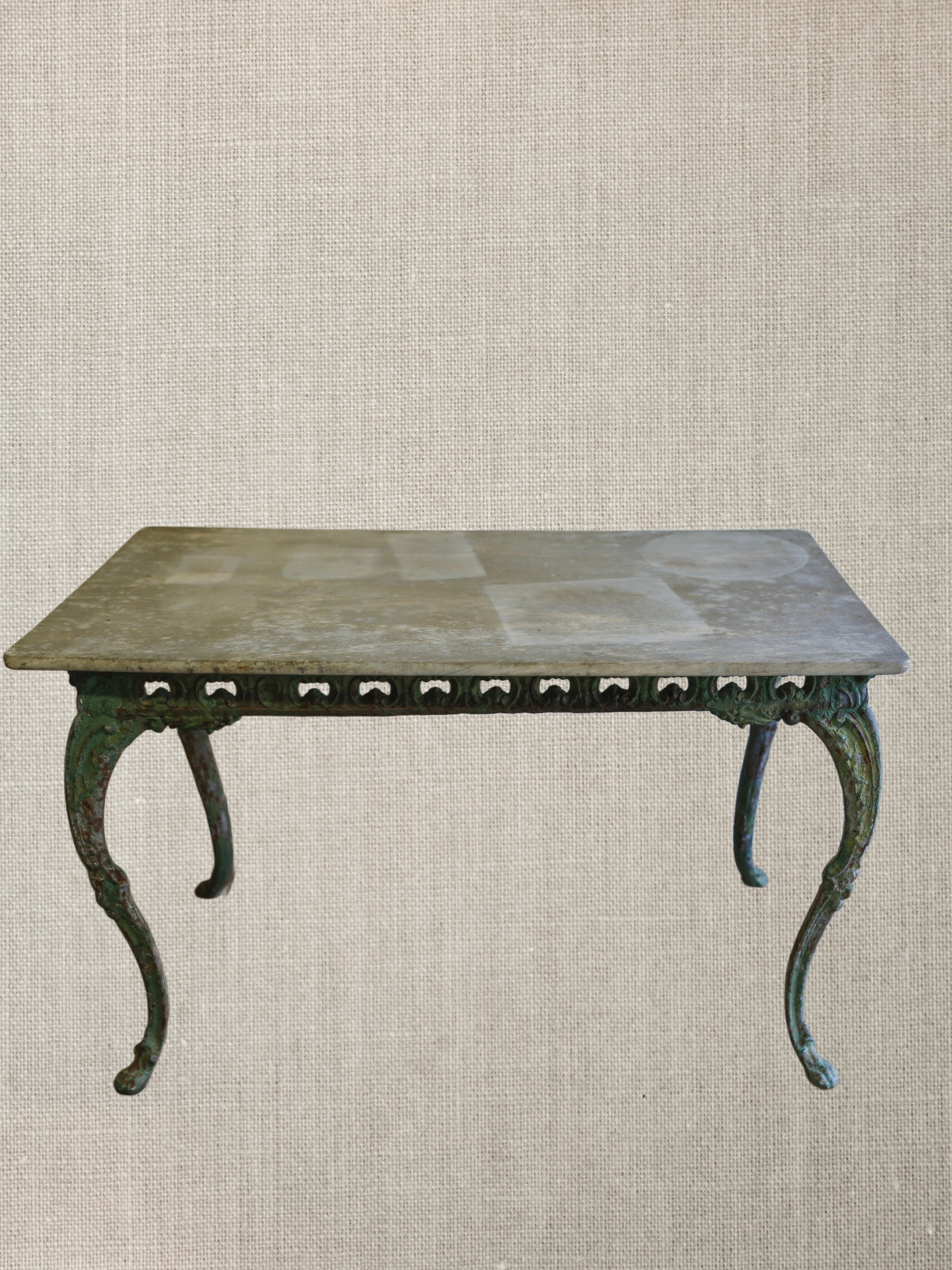 French Iron Table With Marble Top 19th Century