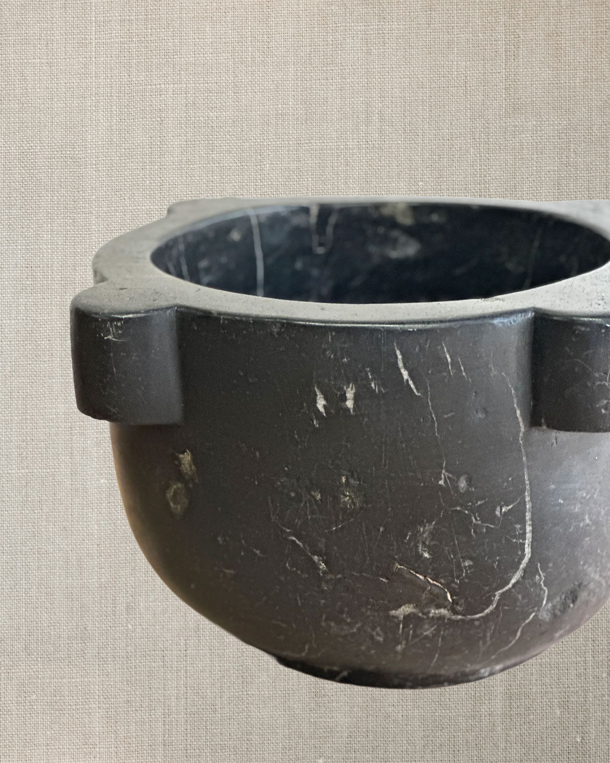 French Large Black Marble Mortar c1820