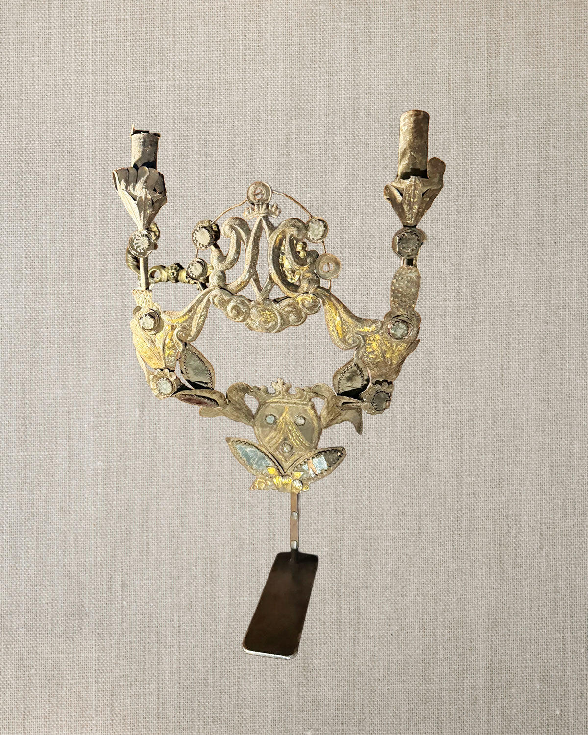 French Metal Candlesticks 19th Century - PAIR