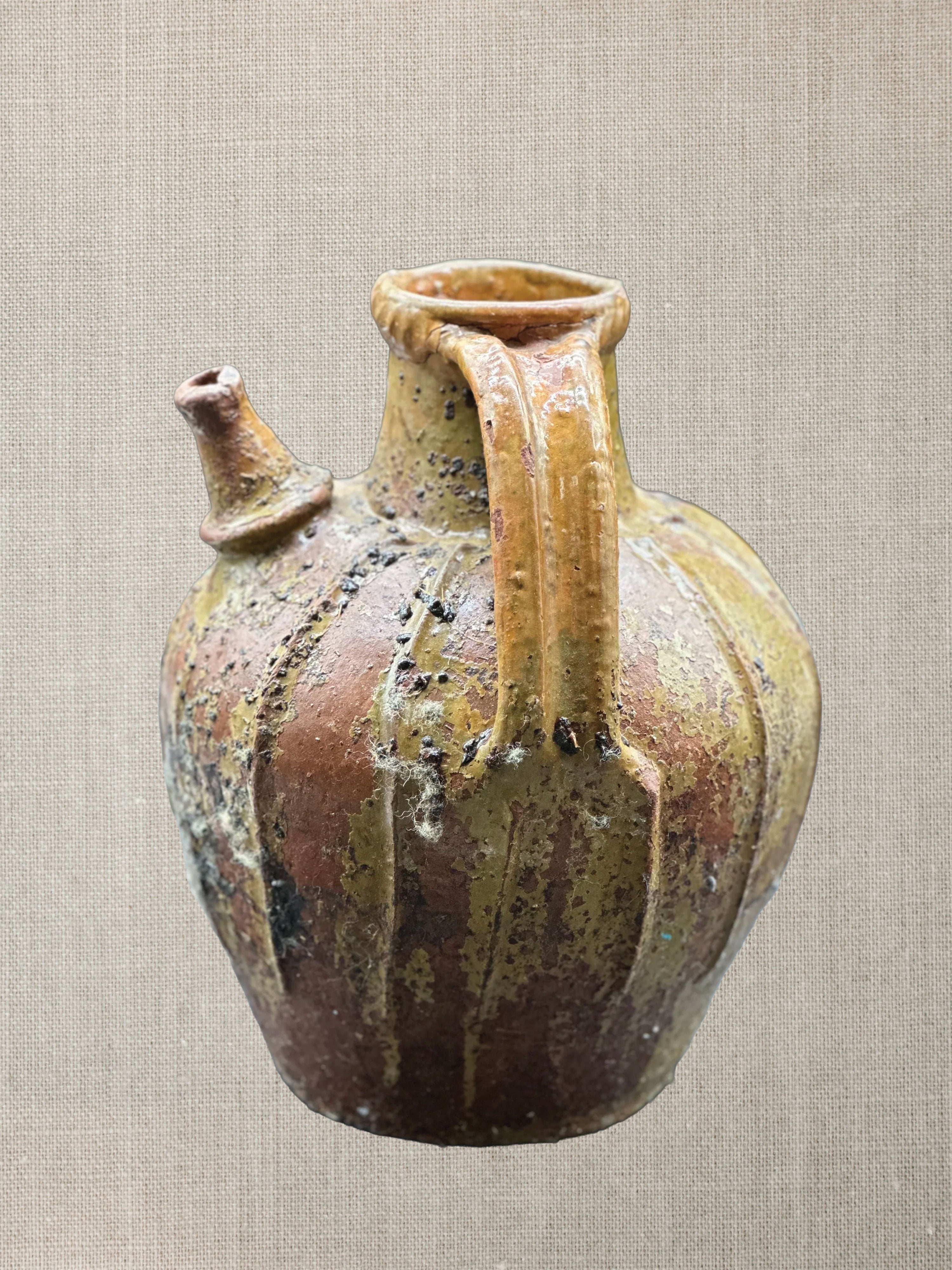 French Olive Jar With Handles- Ochre