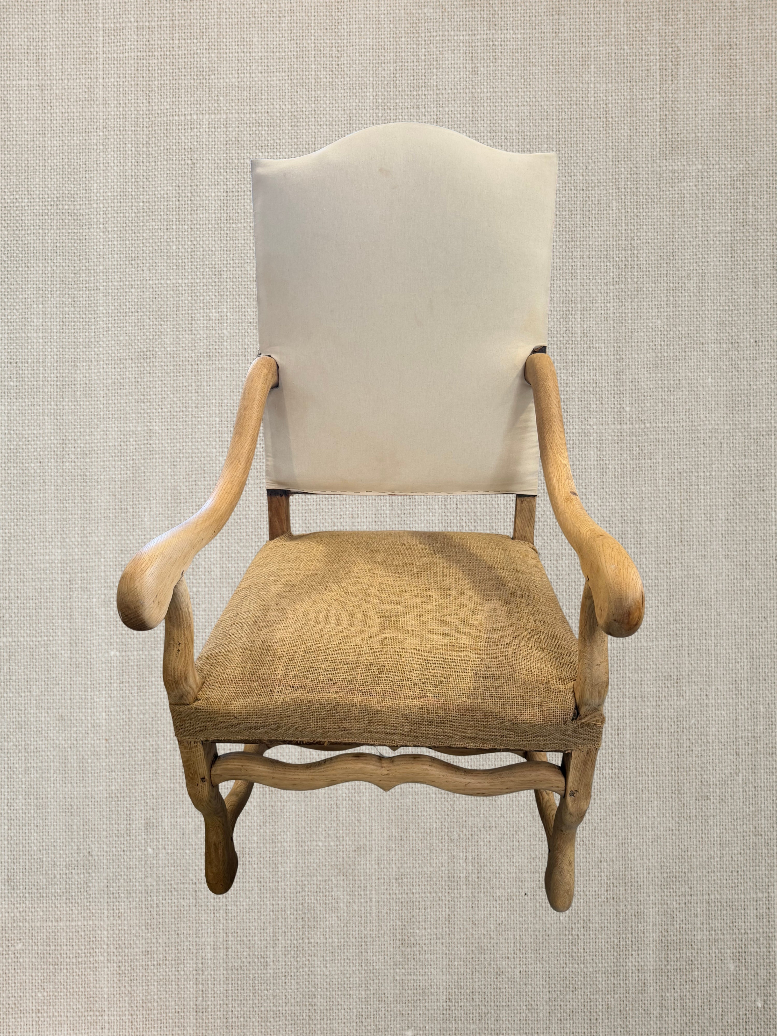 French Os De Mouton Bleached Armchairs- c1880
