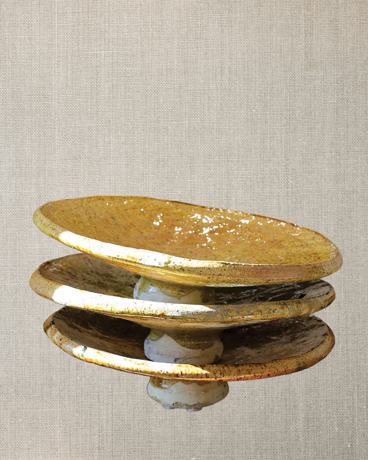 Glazed Pottery Bowls - Golden