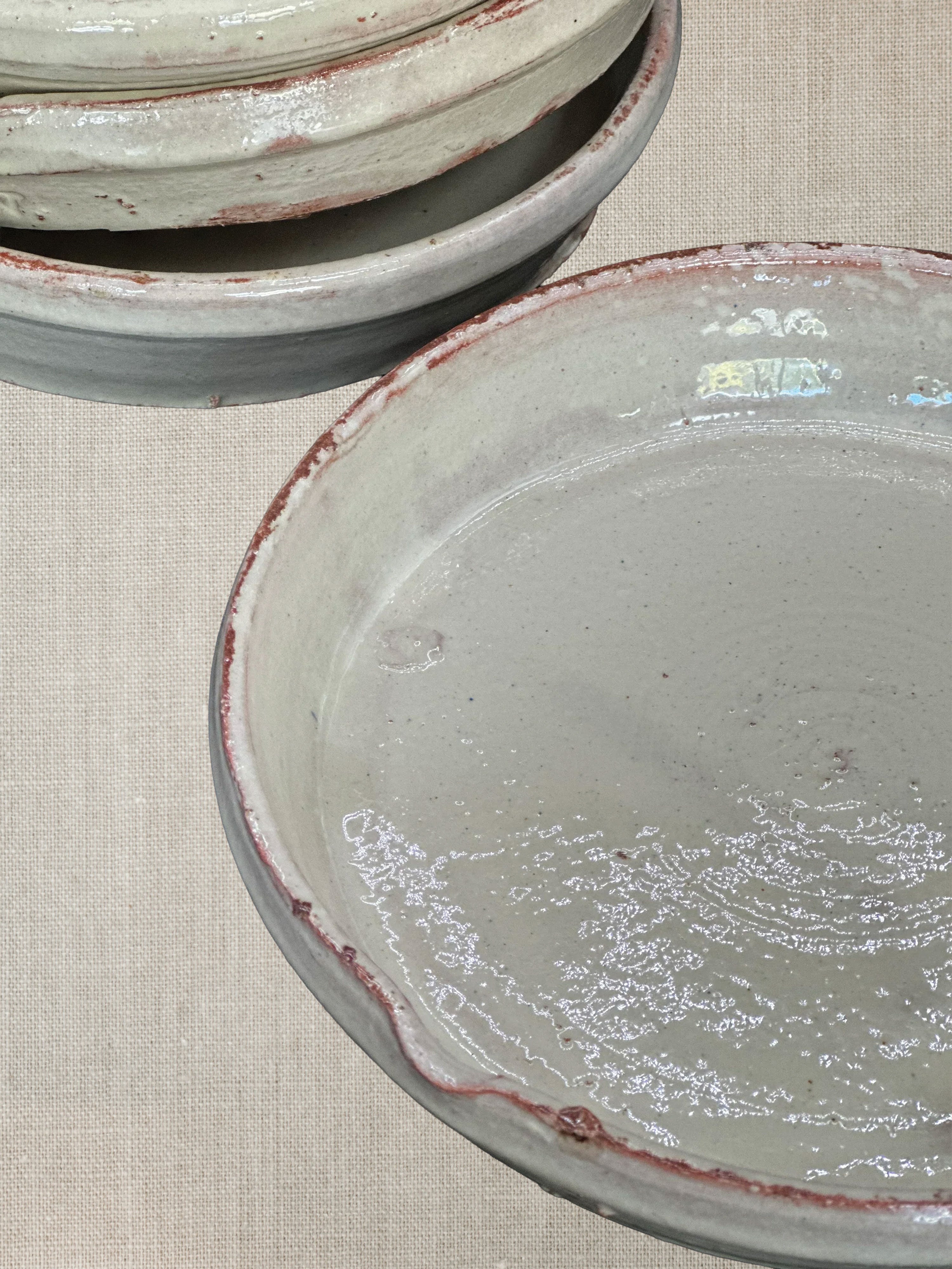 French Pottery Cream   - Plat a Gratin Medium