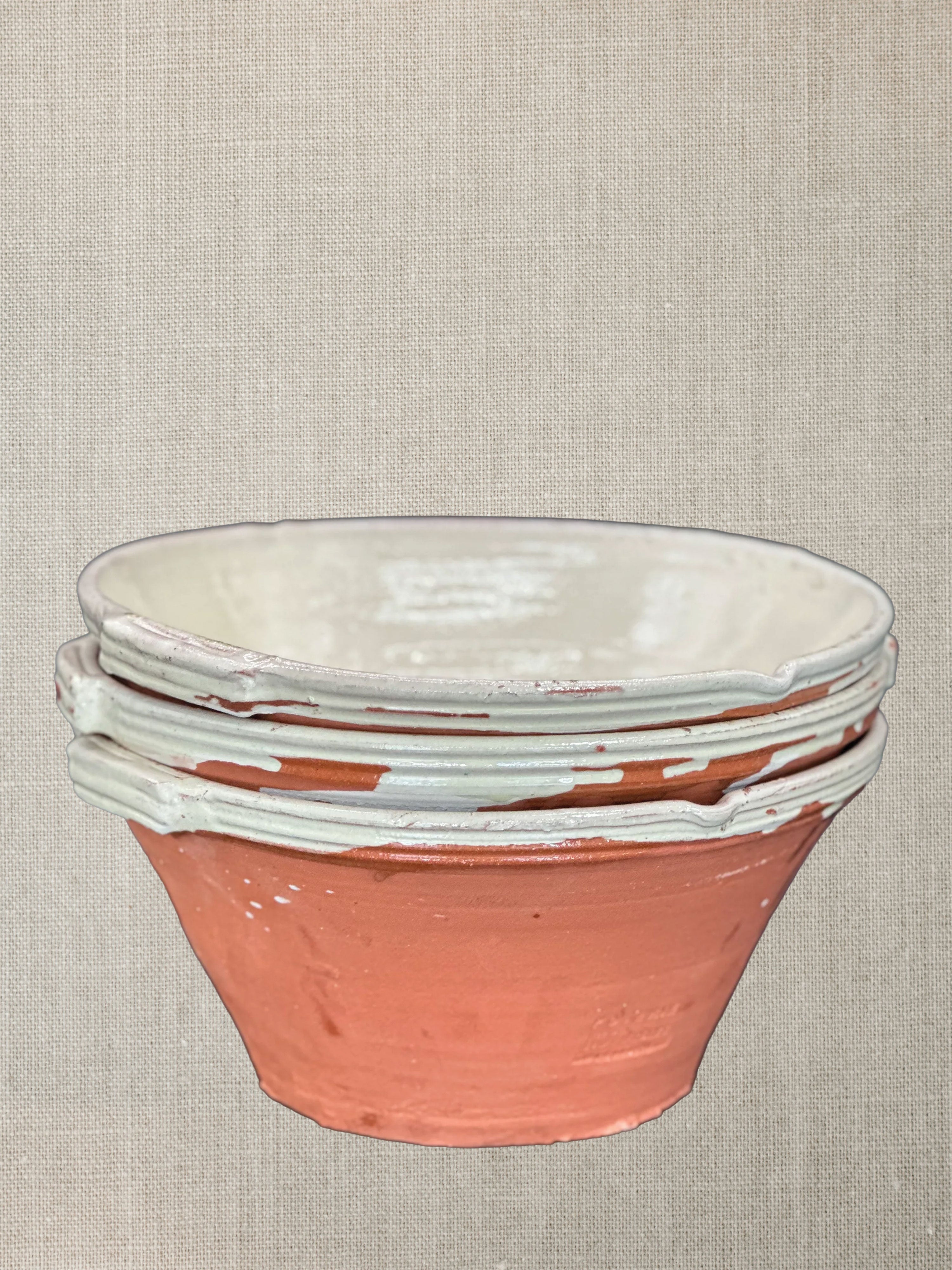 French Pottery  Cream - Cassole Bowl Large