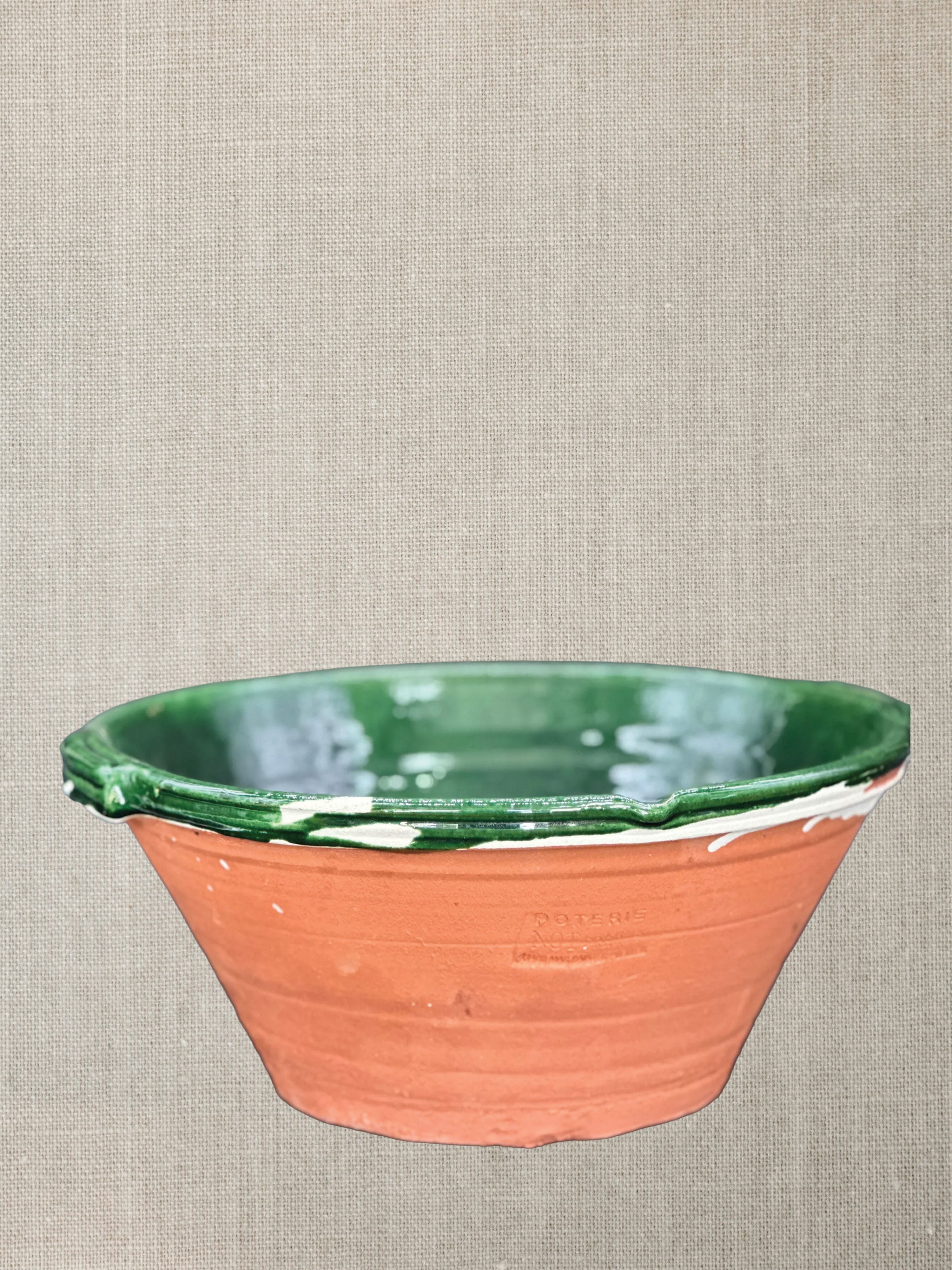 French Pottery Green - Cassole Bowl Large