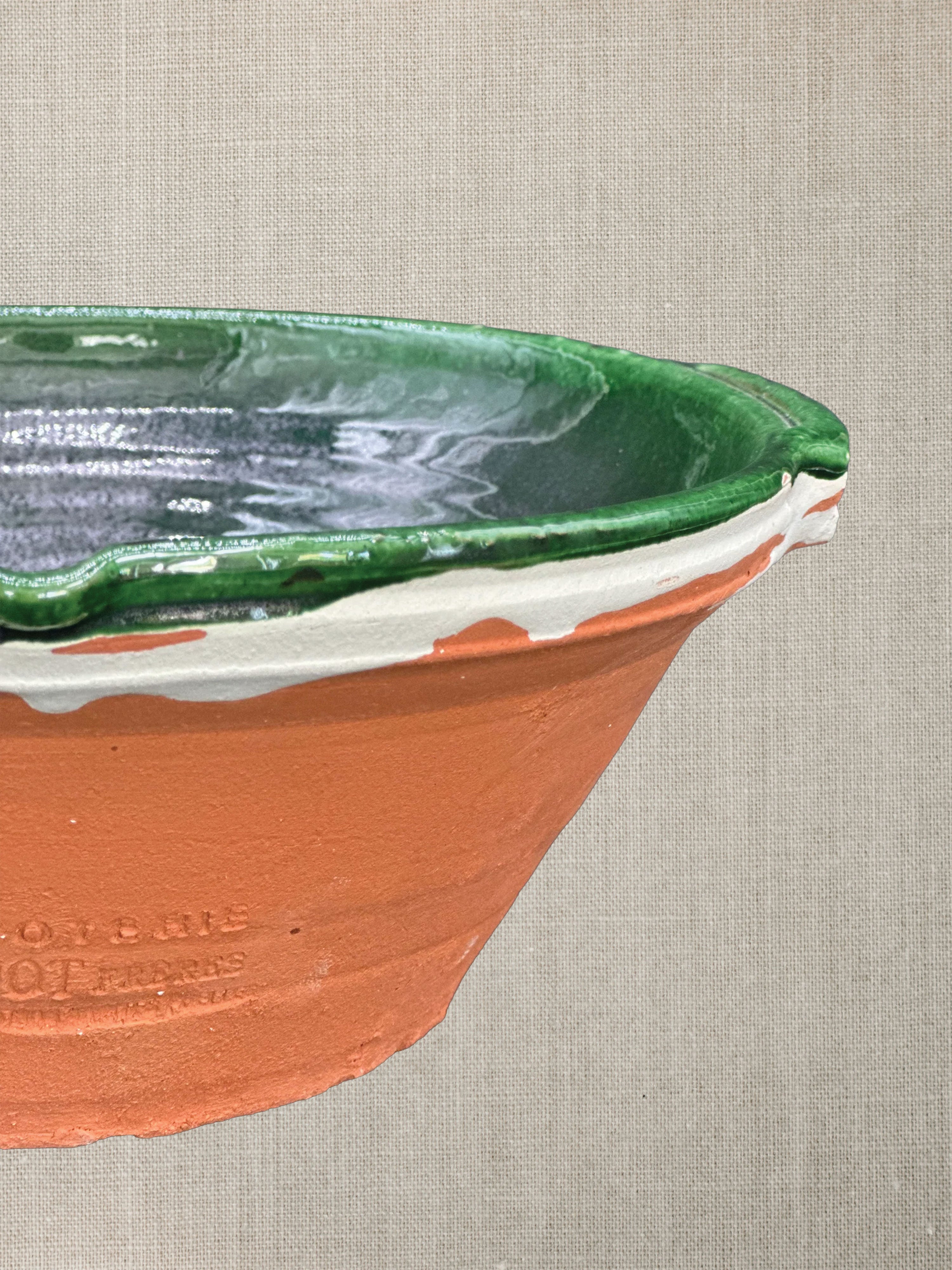 French Pottery Green - Cassole Bowl Medium