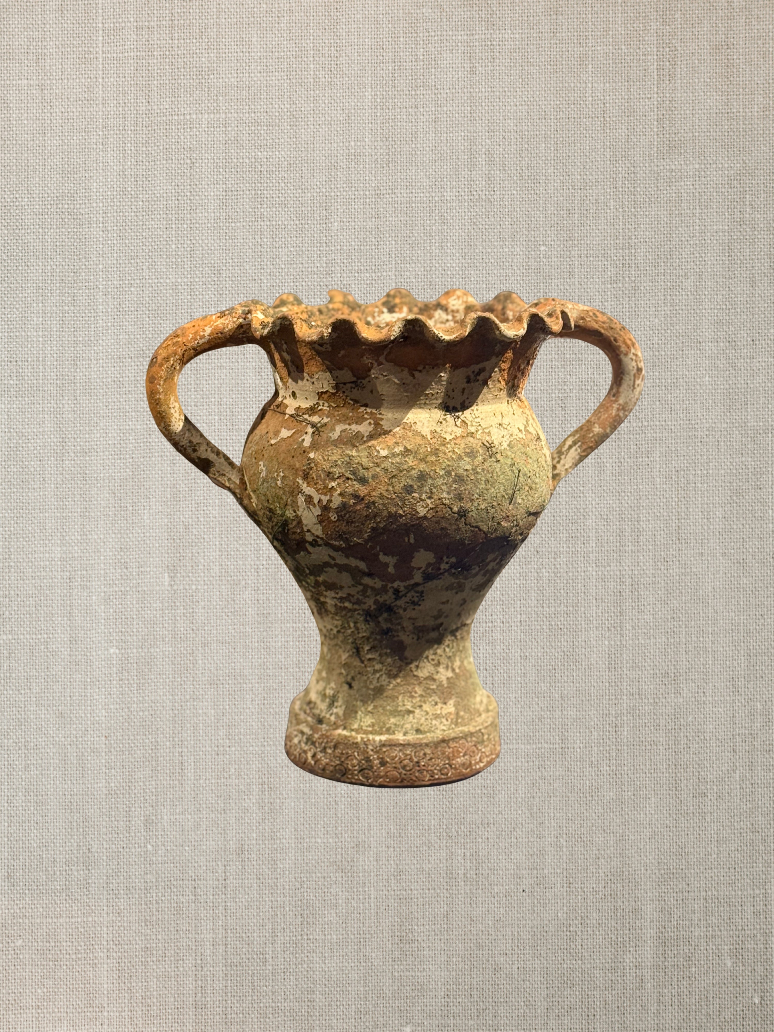 French Pottery Scolloped Vessel