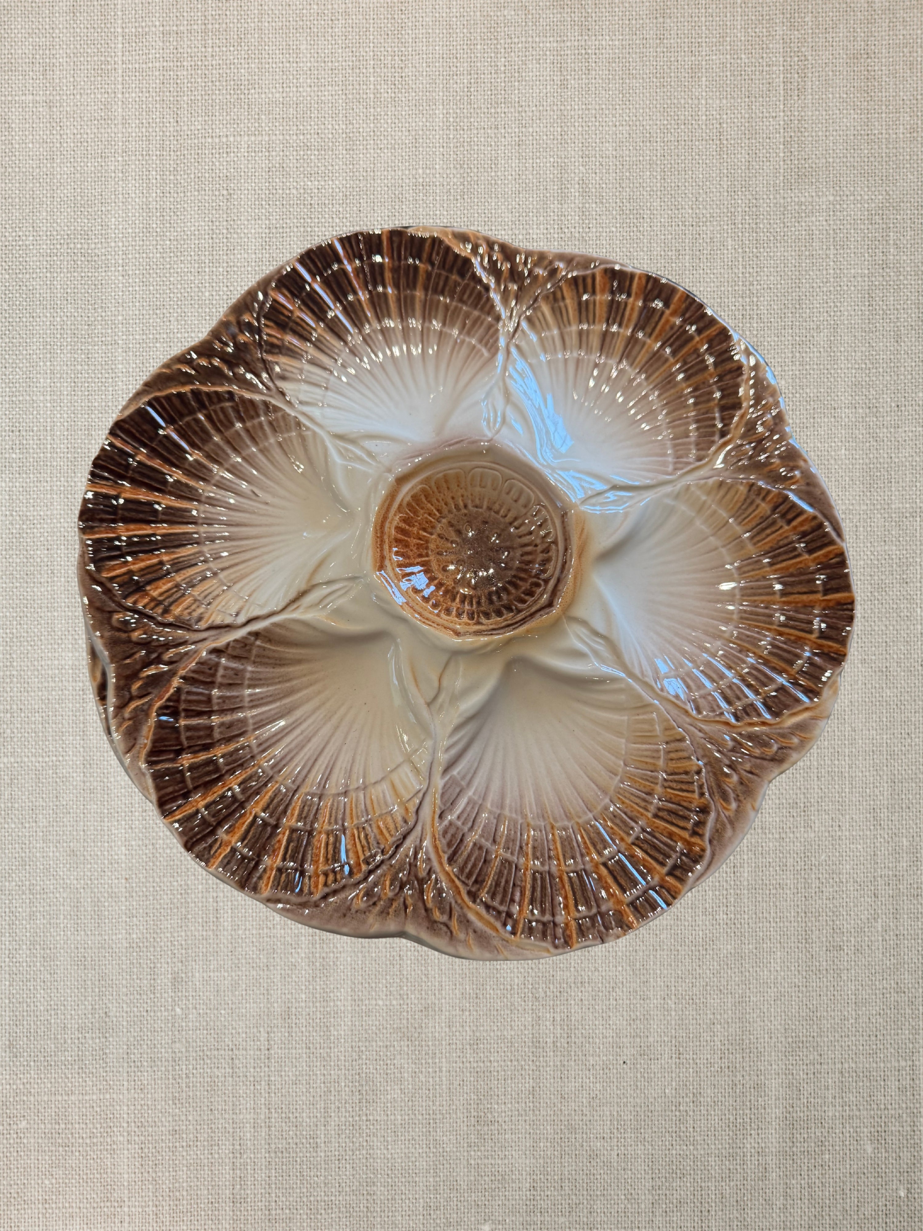 French Sarreguemines Oyster Plates