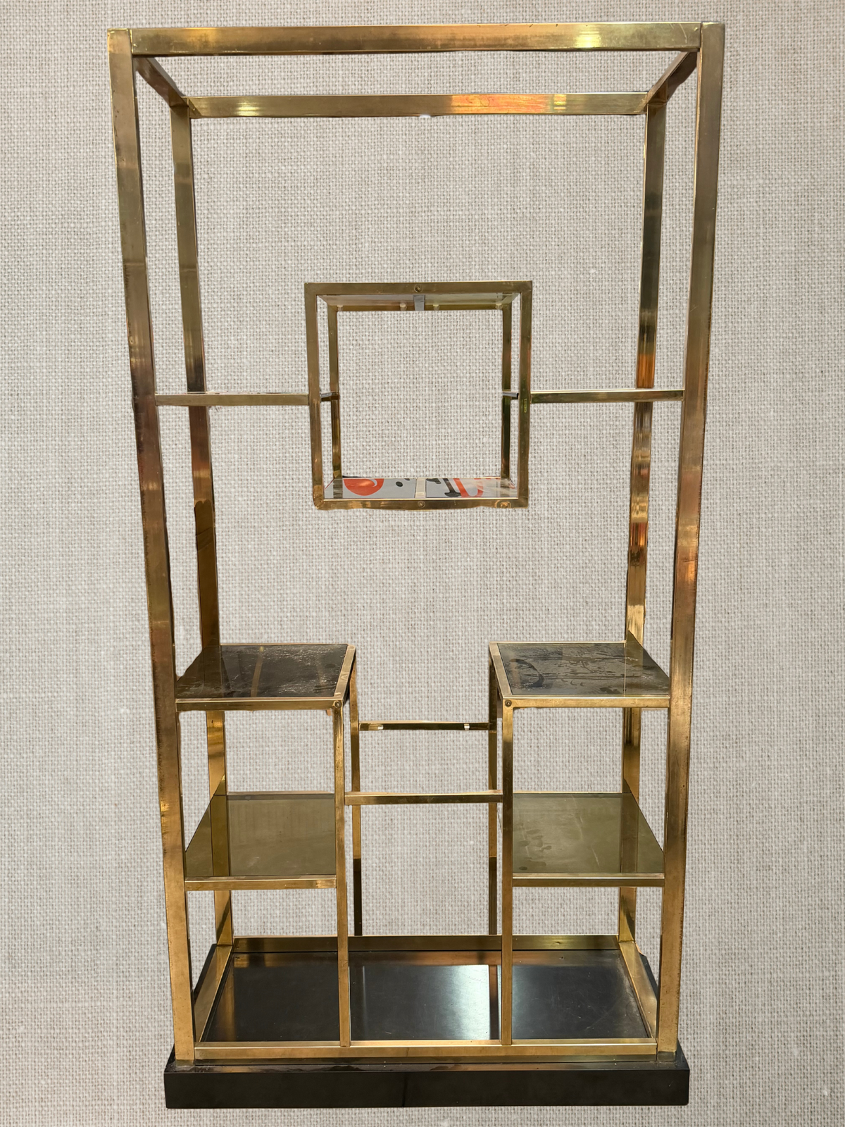 French Shelf With Smoke Glass 1970s
