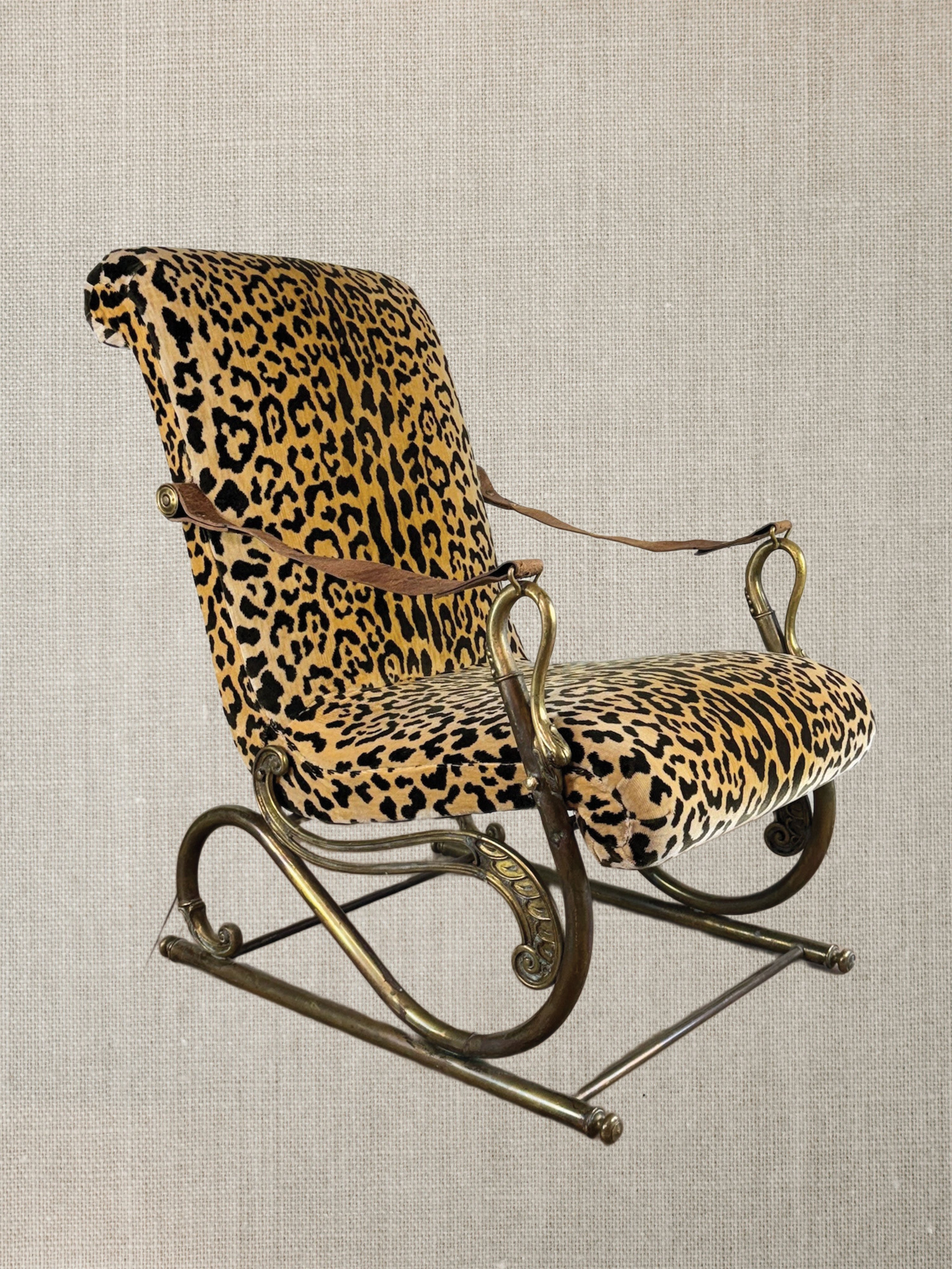 French Upholstered Bronze Bird Armchair c1850