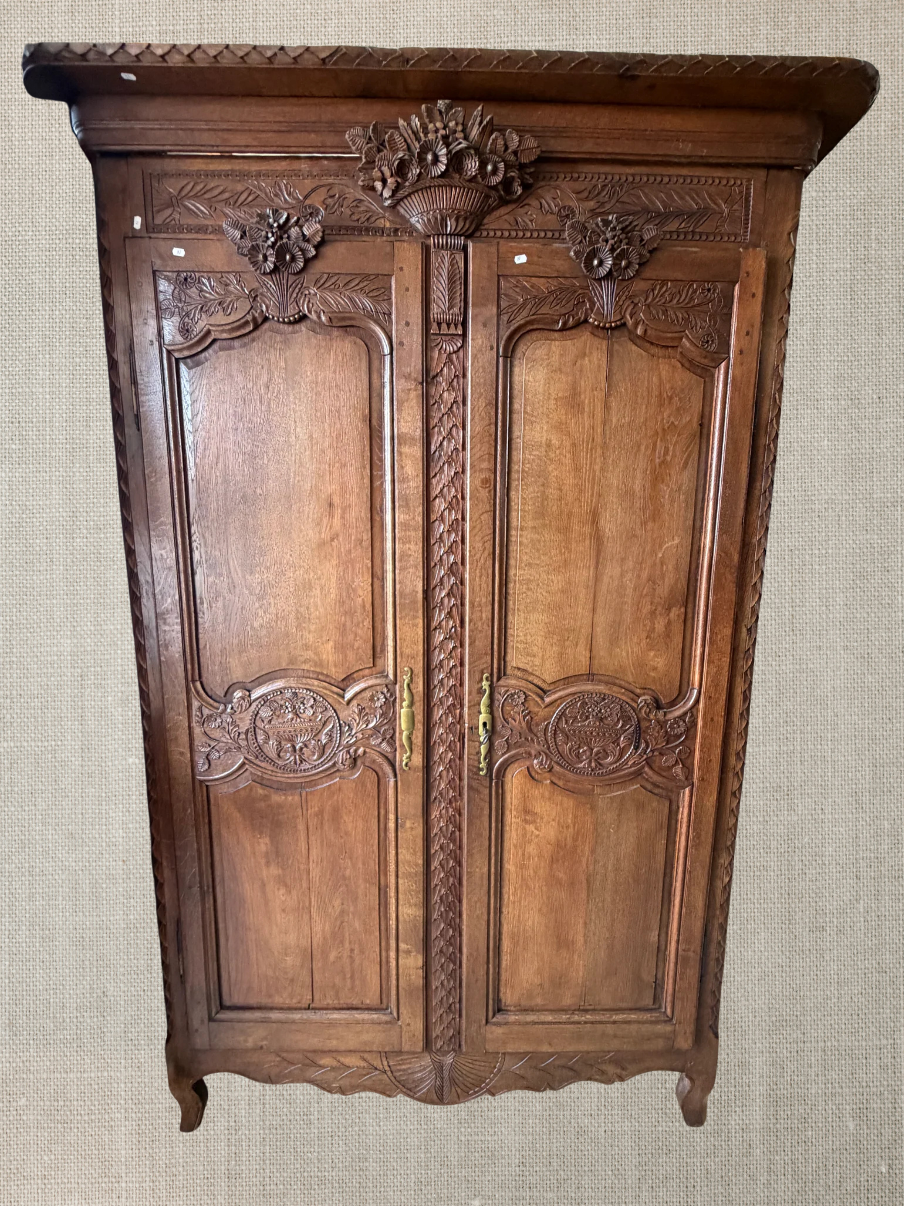 French Carved Oak Armoire