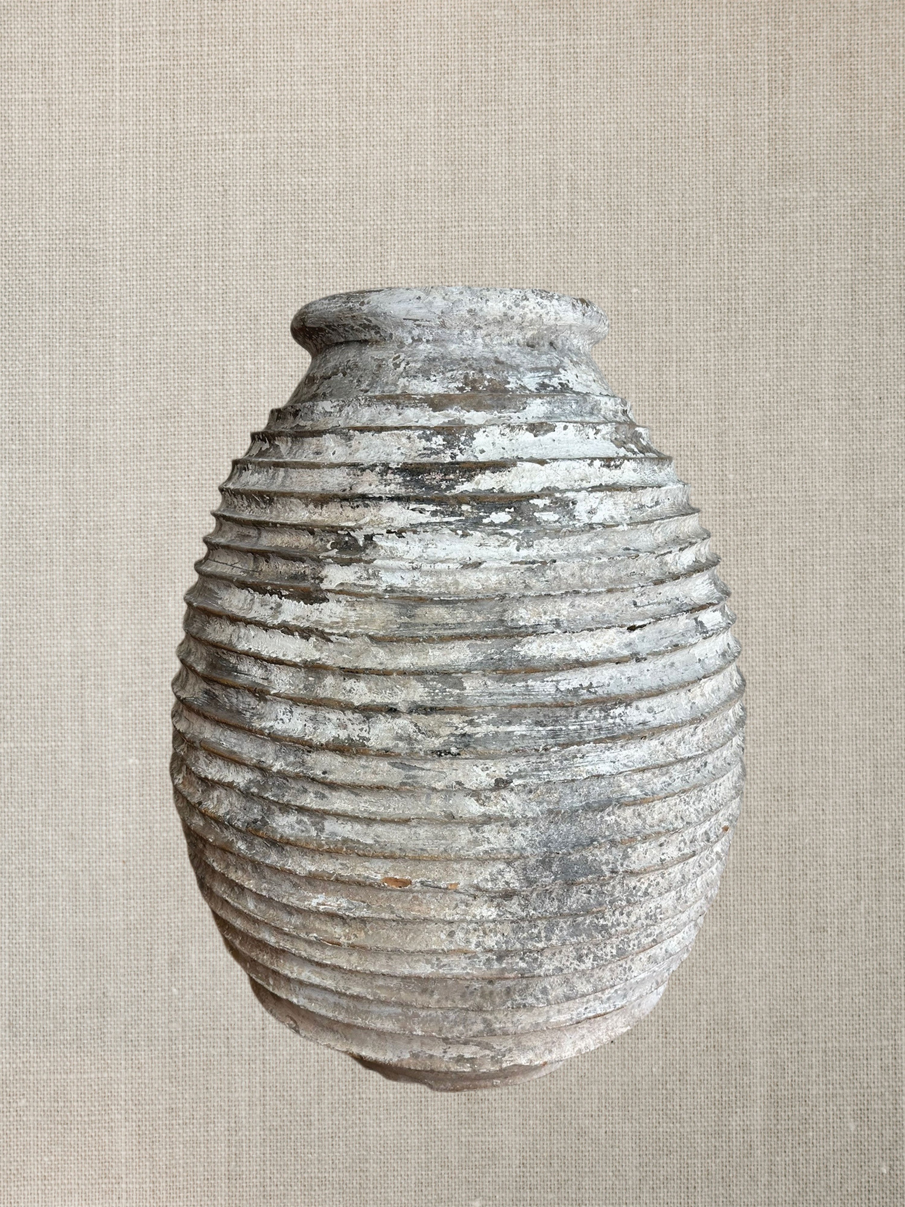 Greek Pot With Ribbing - Late 19th Century