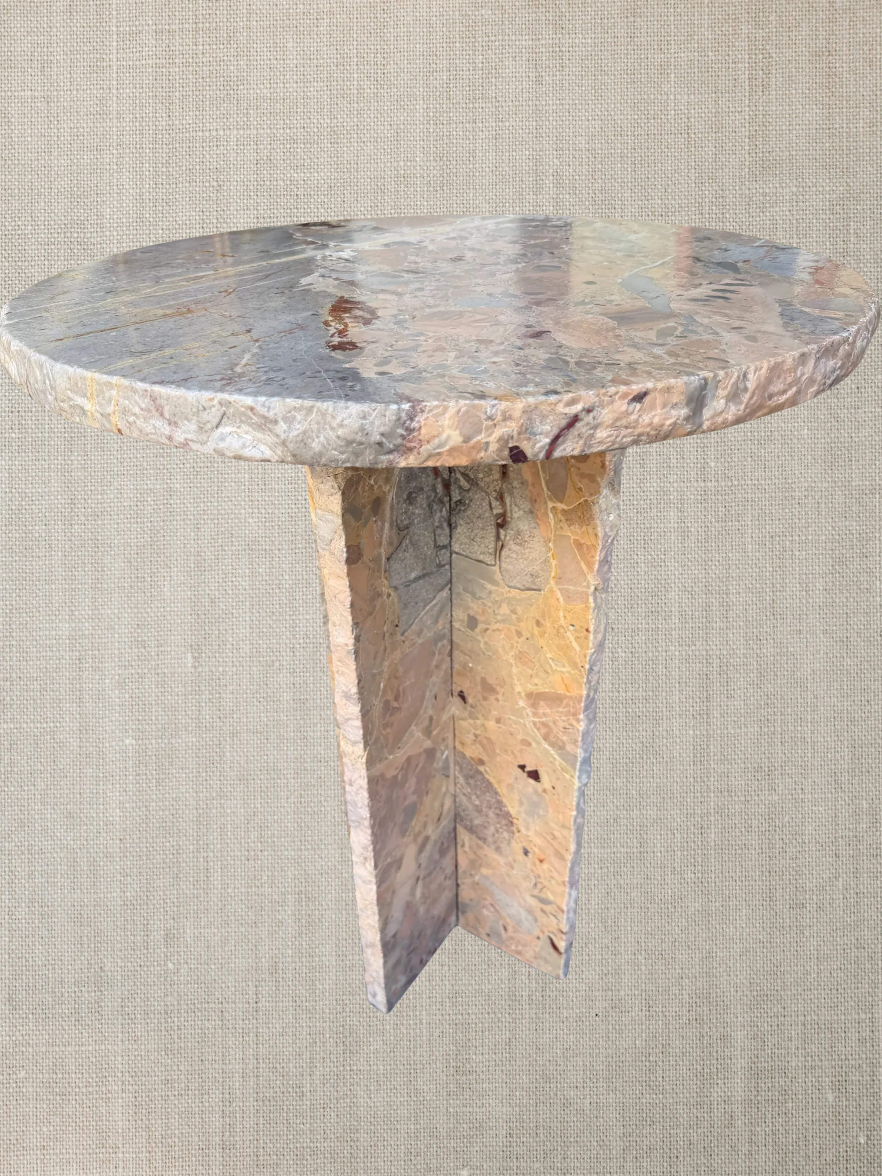 Hand Feathered Edge Table - Marble de Sarrancolin Pyrenees